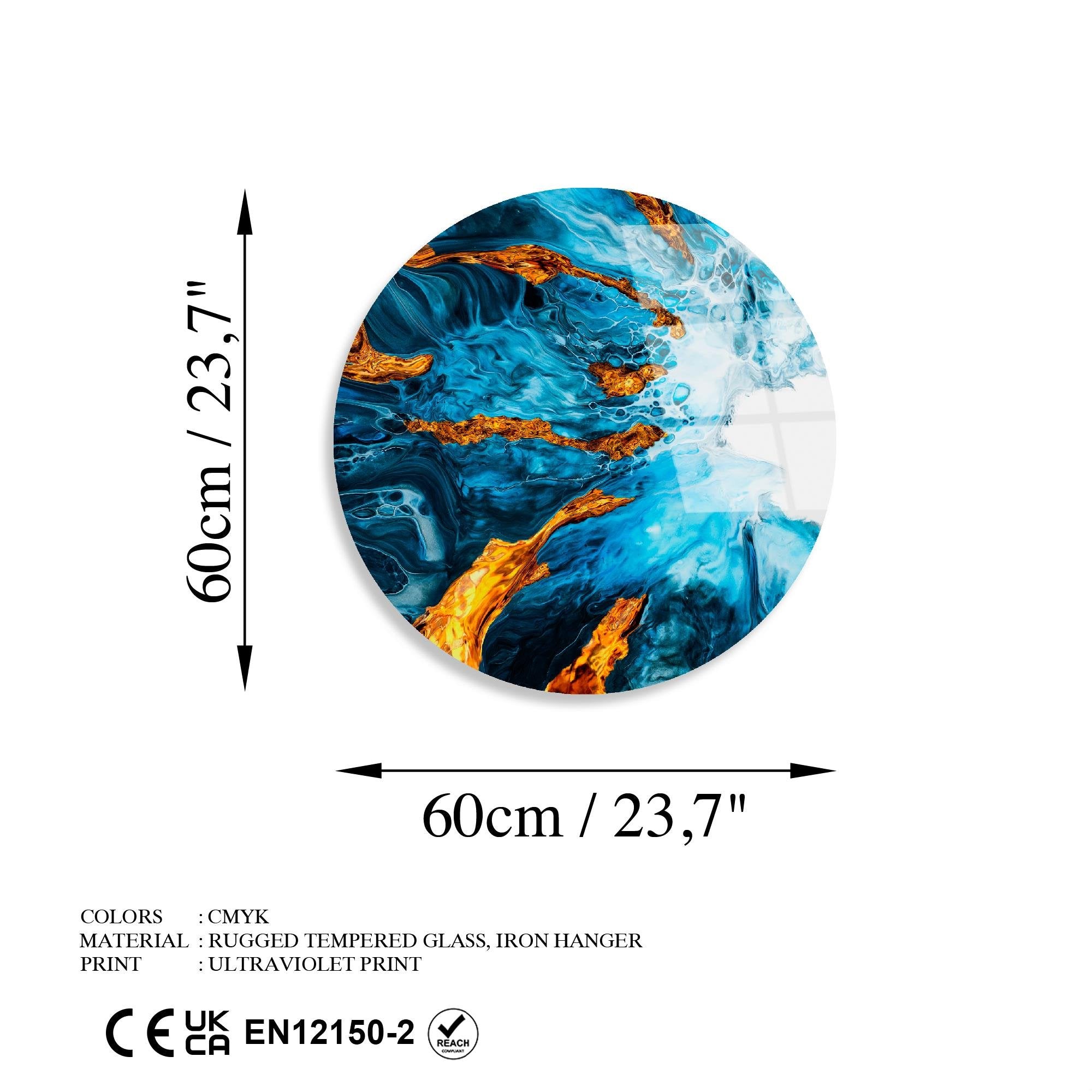 UV-1130 Baskılı Cam Yuvarlak Duvar Tablosu | ByLamp