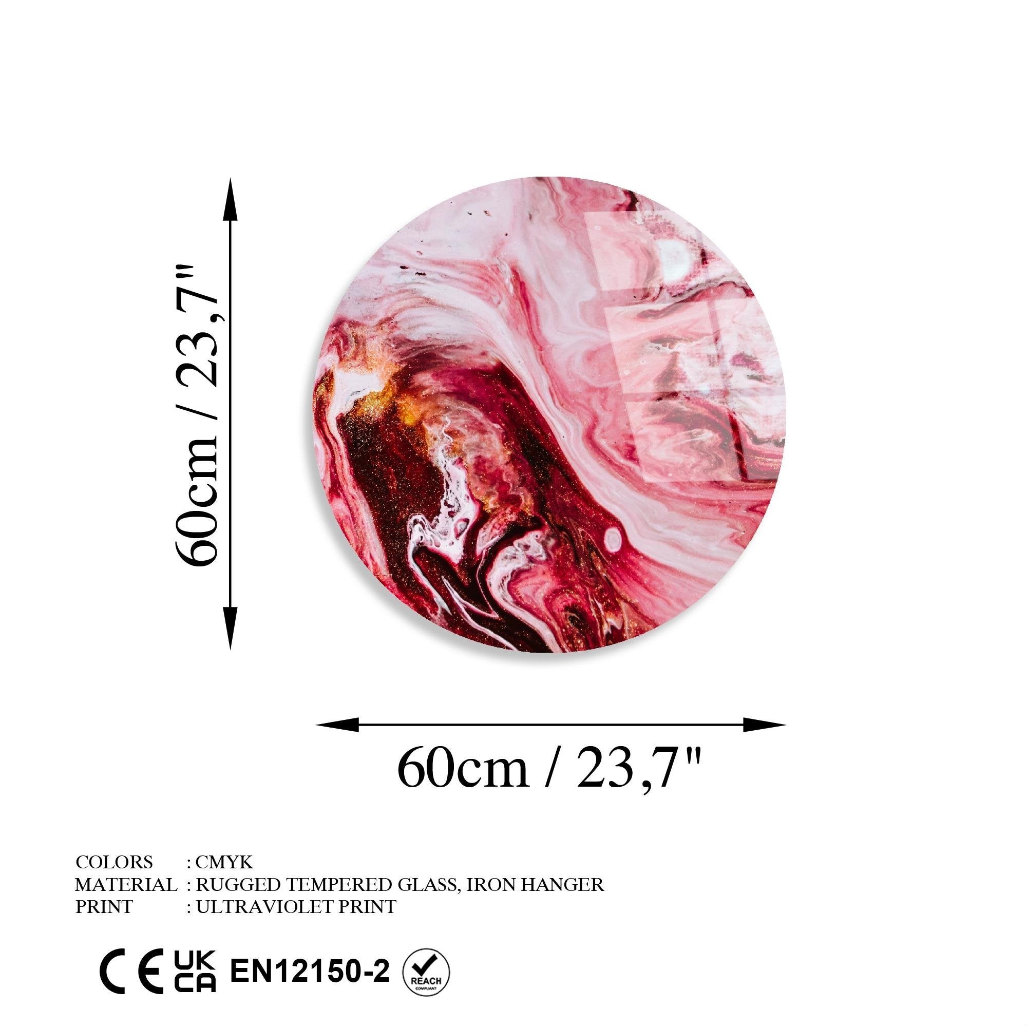 UV-1131 Baskılı Cam Yuvarlak Duvar Tablosu | ByLamp