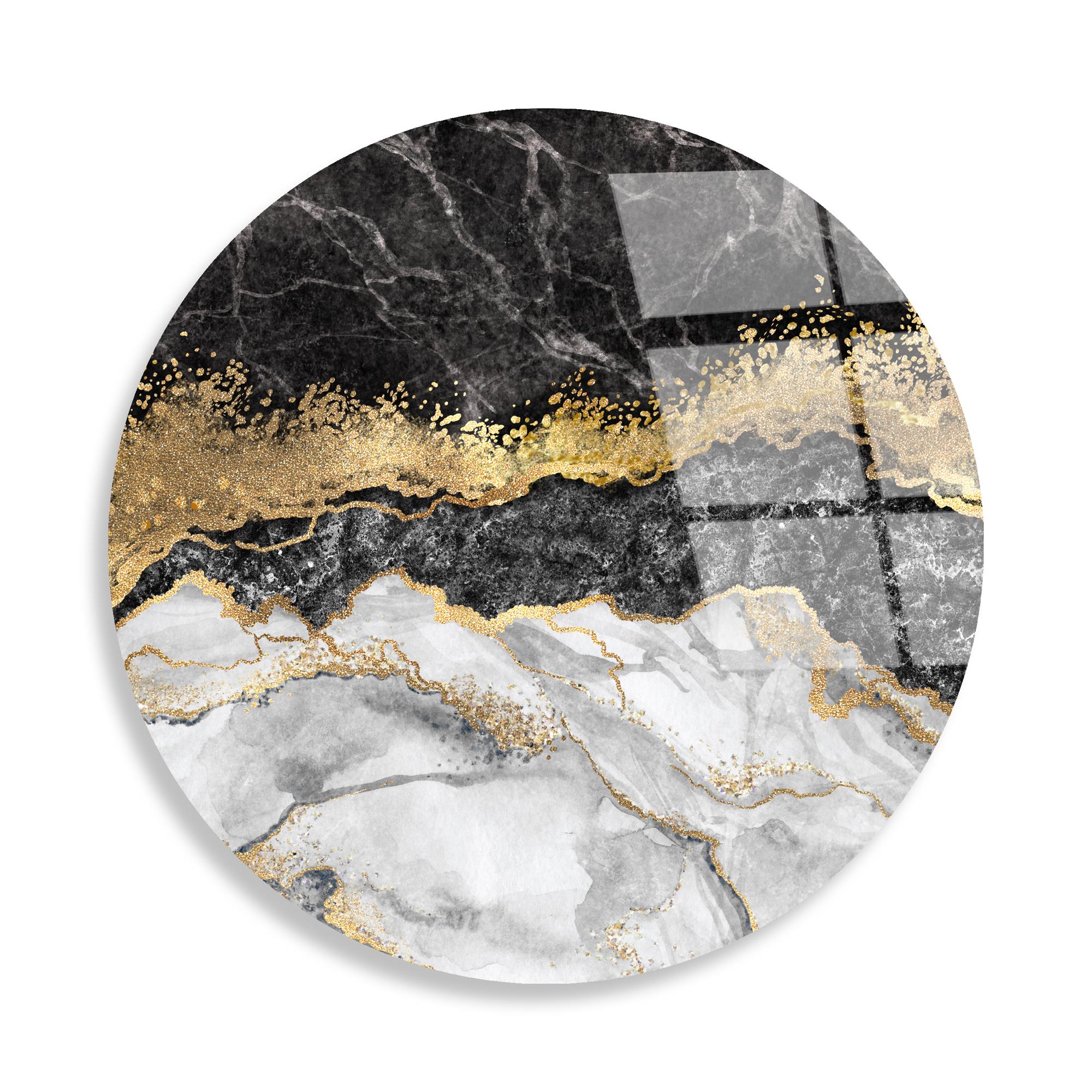 UV-1133 Baskılı Cam Yuvarlak Duvar Tablosu | ByLamp