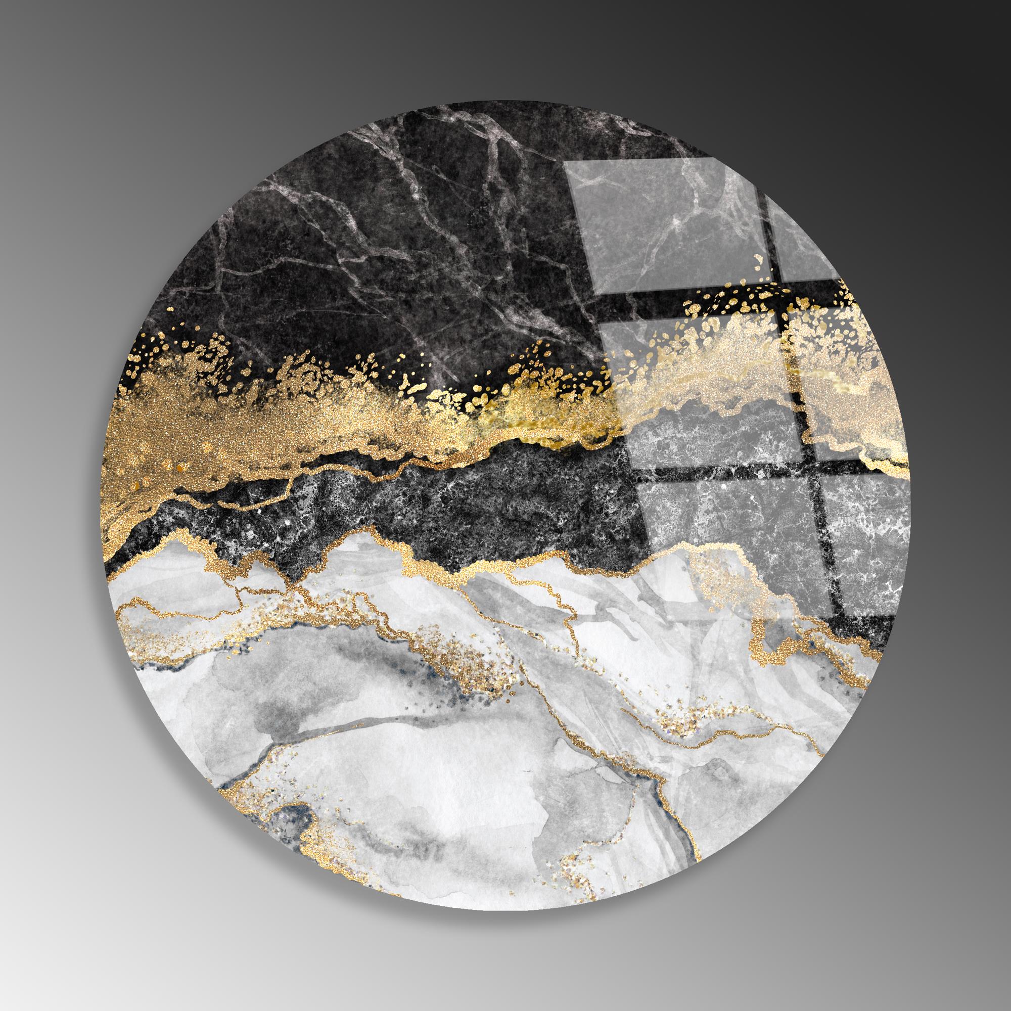 UV-1133 Baskılı Cam Yuvarlak Duvar Tablosu | ByLamp