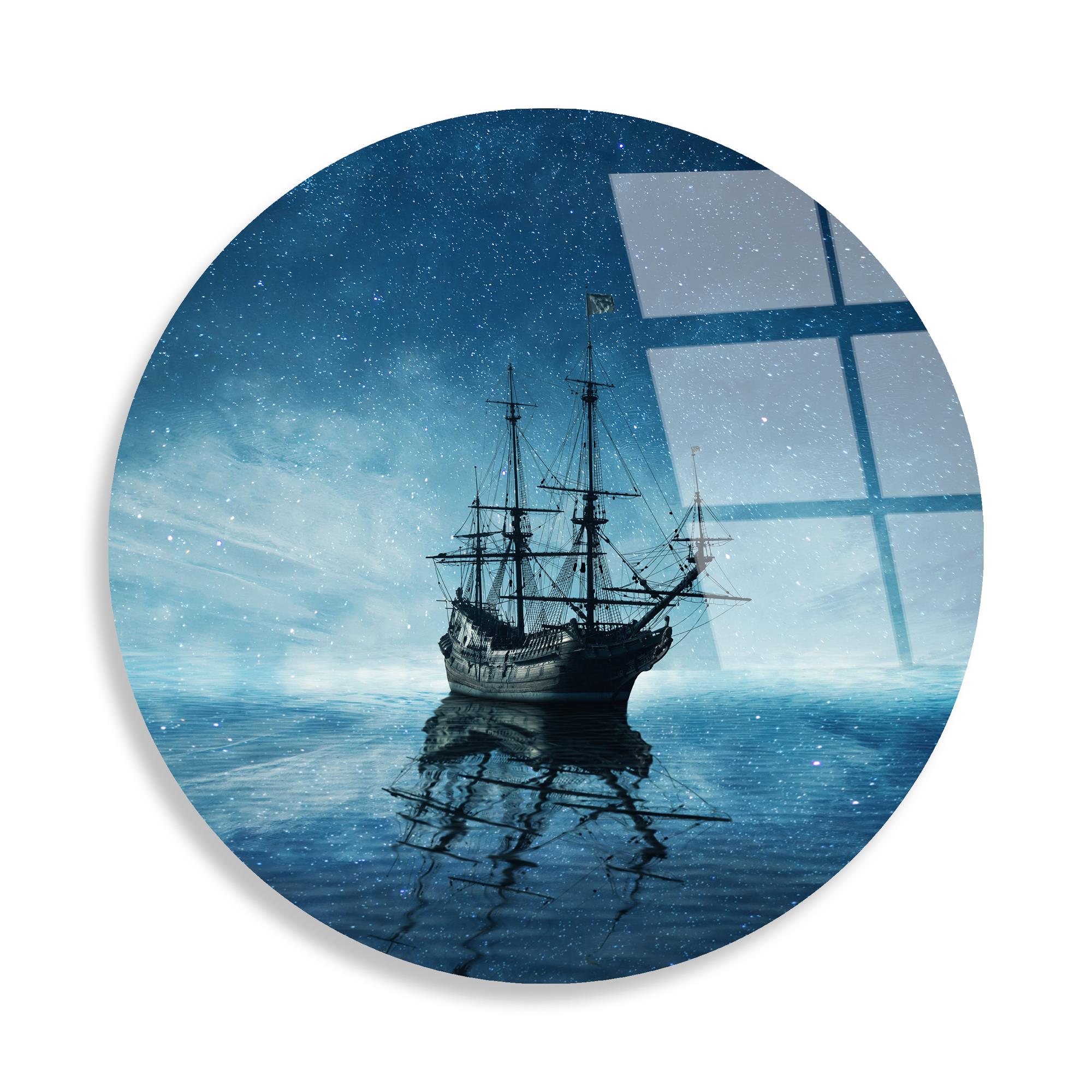 UV-1134 Baskılı Cam Yuvarlak Duvar Tablosu | ByLamp