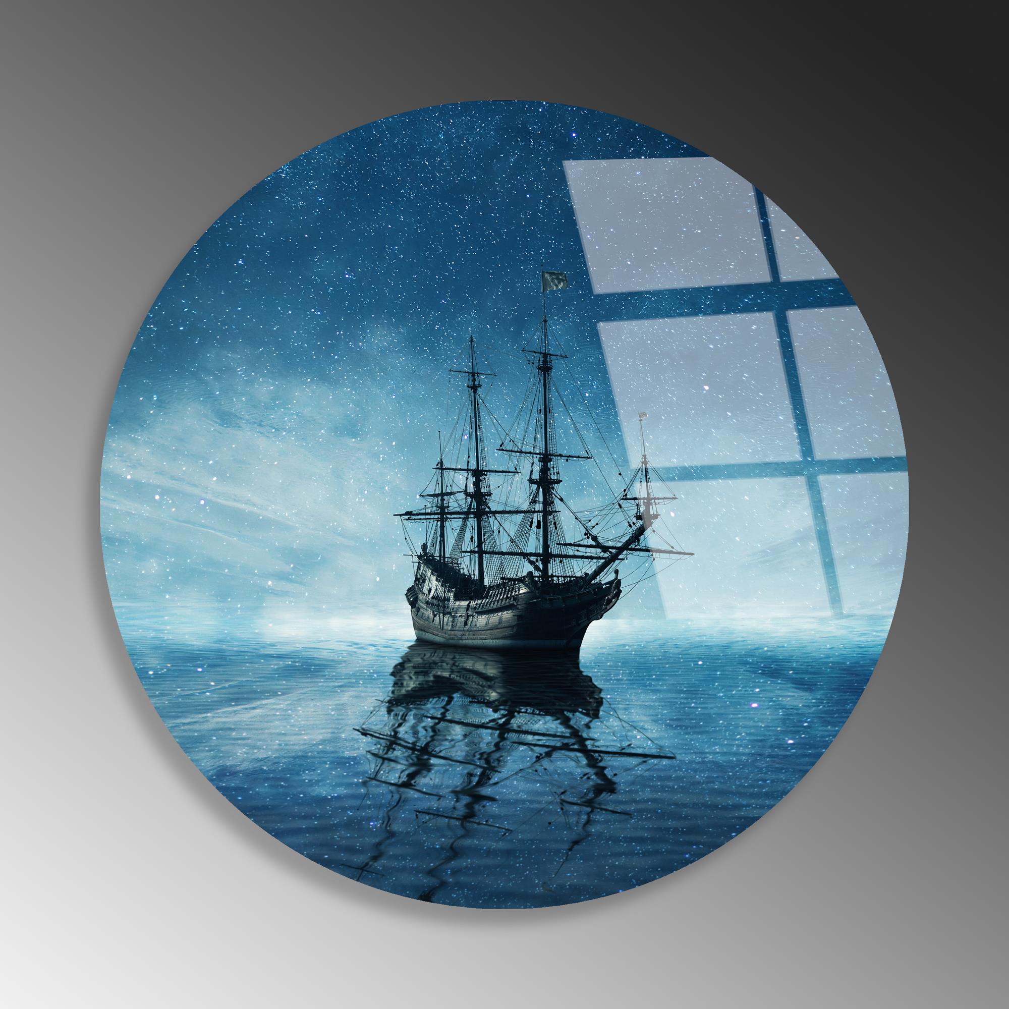 UV-1134 Baskılı Cam Yuvarlak Duvar Tablosu | ByLamp