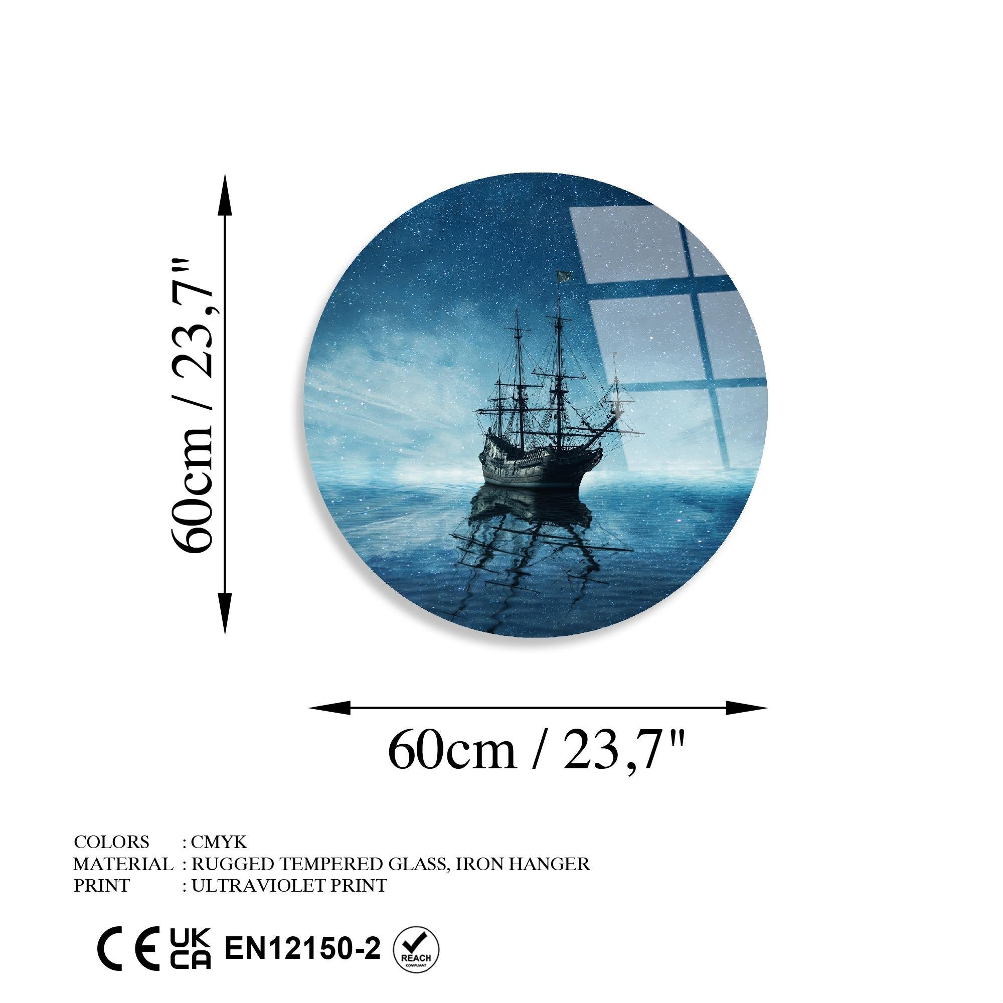 UV-1134 Baskılı Cam Yuvarlak Duvar Tablosu | ByLamp