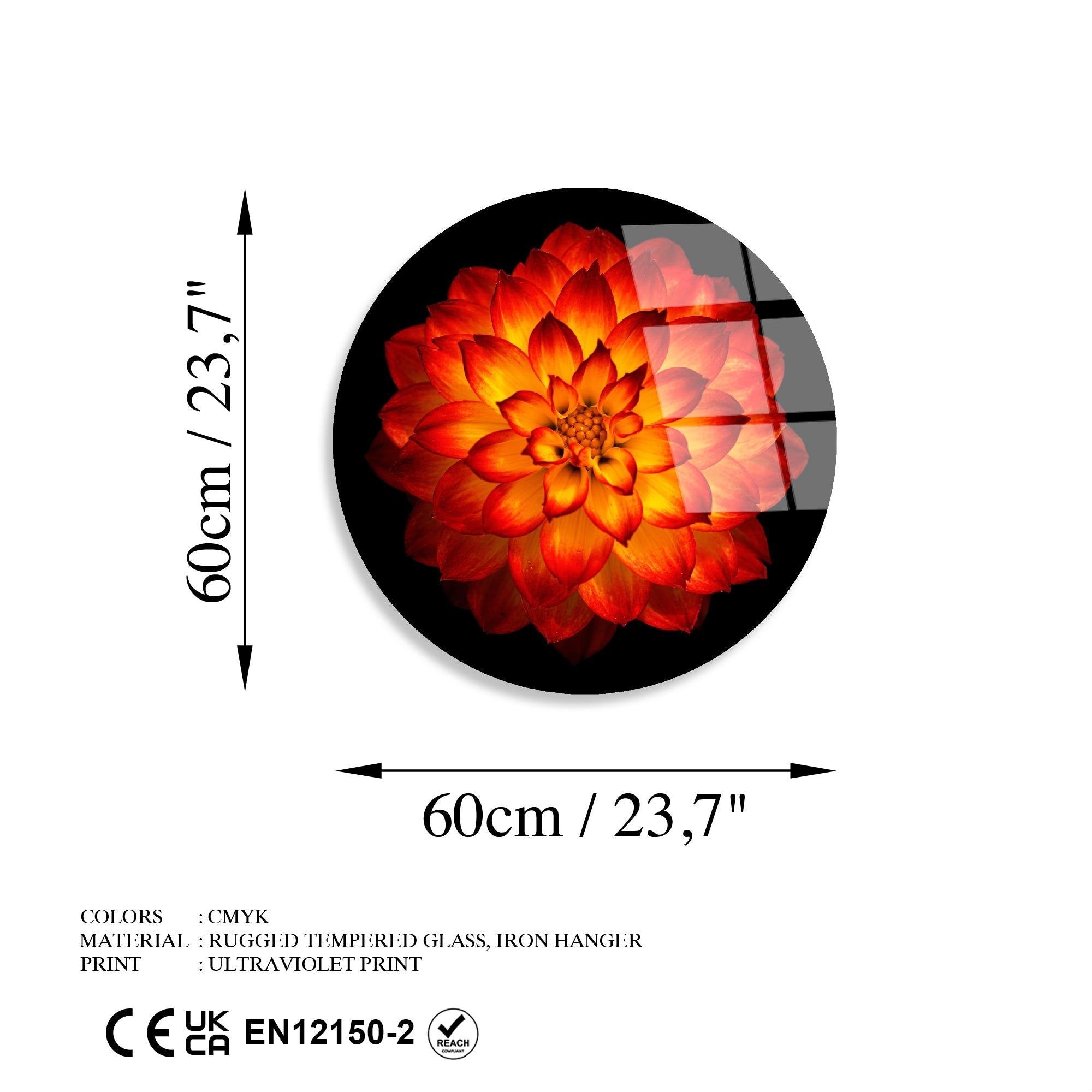 UV-1136 Baskılı Cam Yuvarlak Duvar Tablosu | ByLamp