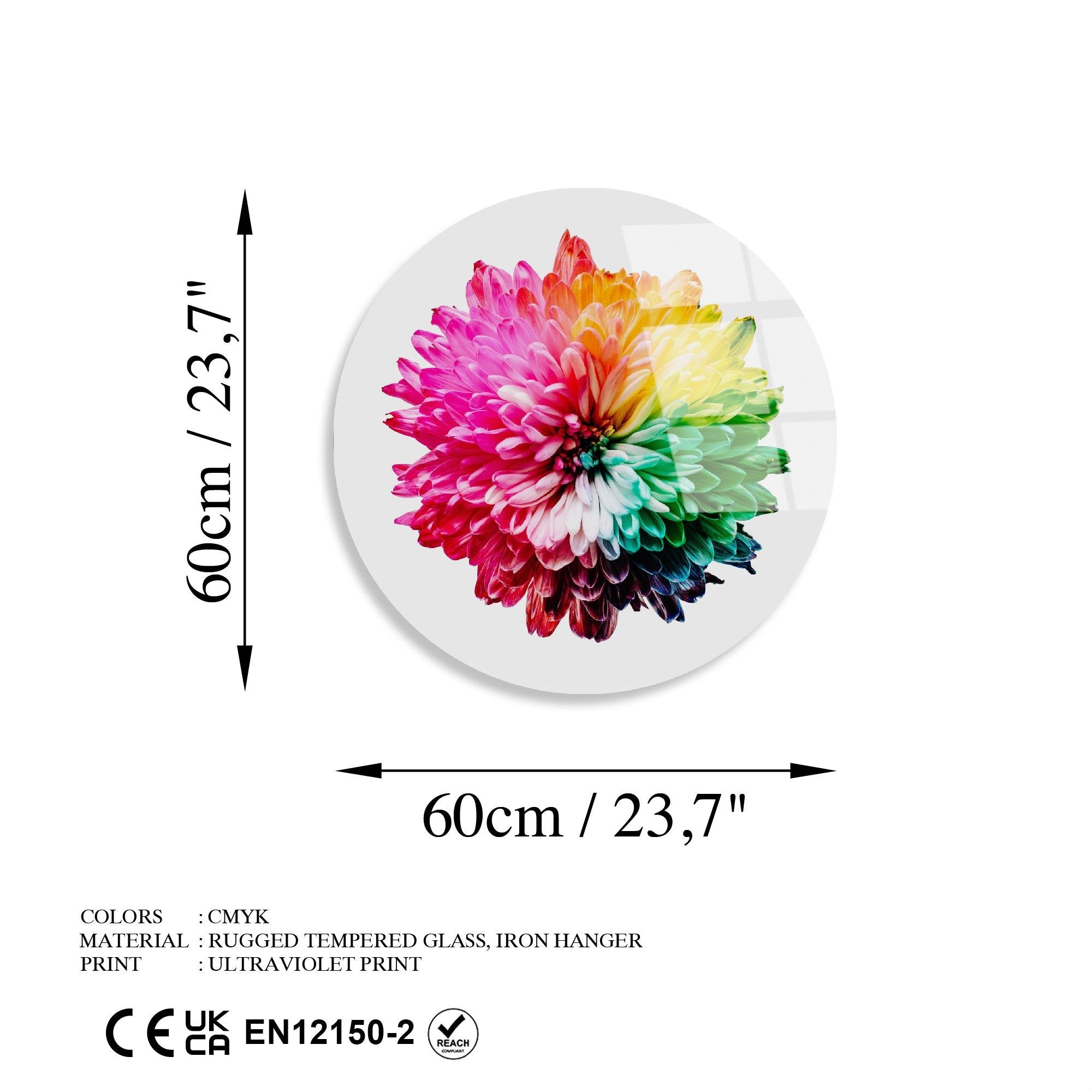 UV-1137 Baskılı Cam Yuvarlak Duvar Tablosu | ByLamp