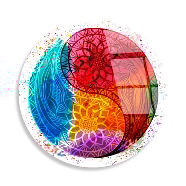 UV-1139 Baskılı Cam Yuvarlak Duvar Tablosu | ByLamp