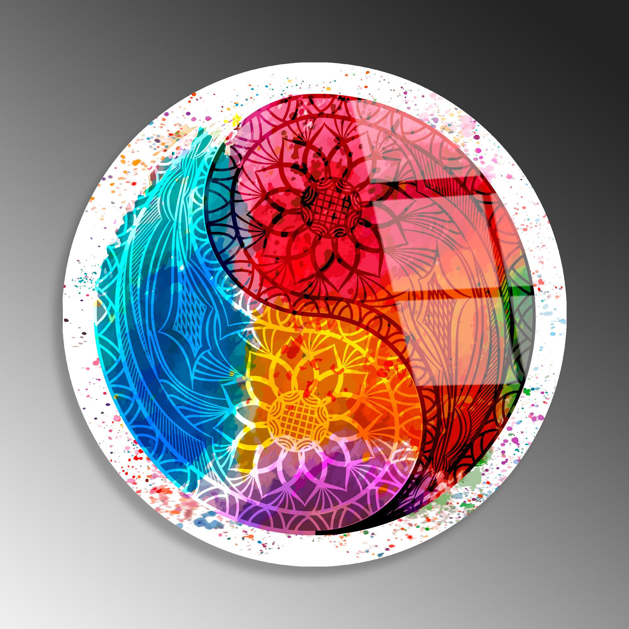 UV-1139 Baskılı Cam Yuvarlak Duvar Tablosu | ByLamp