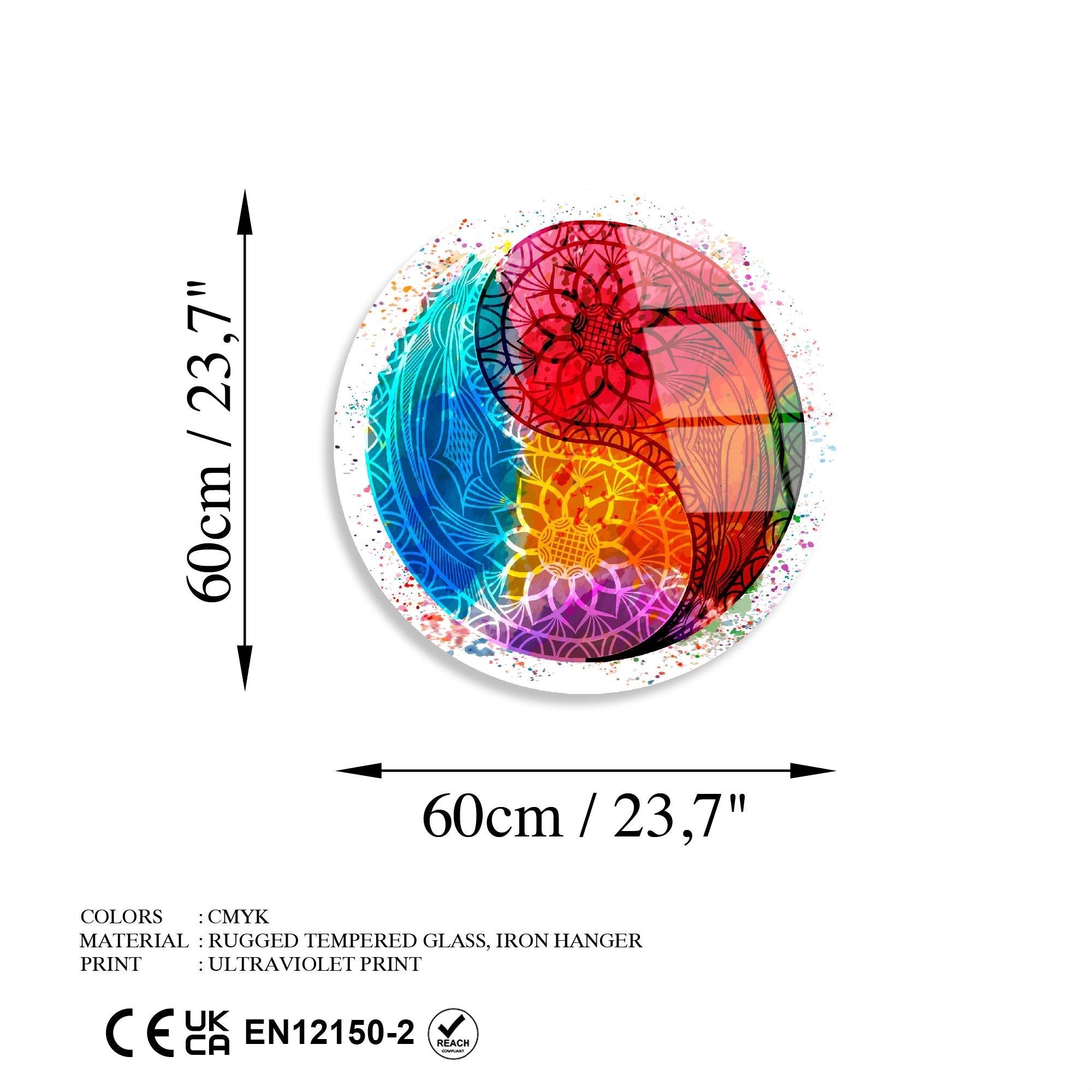 UV-1139 Baskılı Cam Yuvarlak Duvar Tablosu | ByLamp