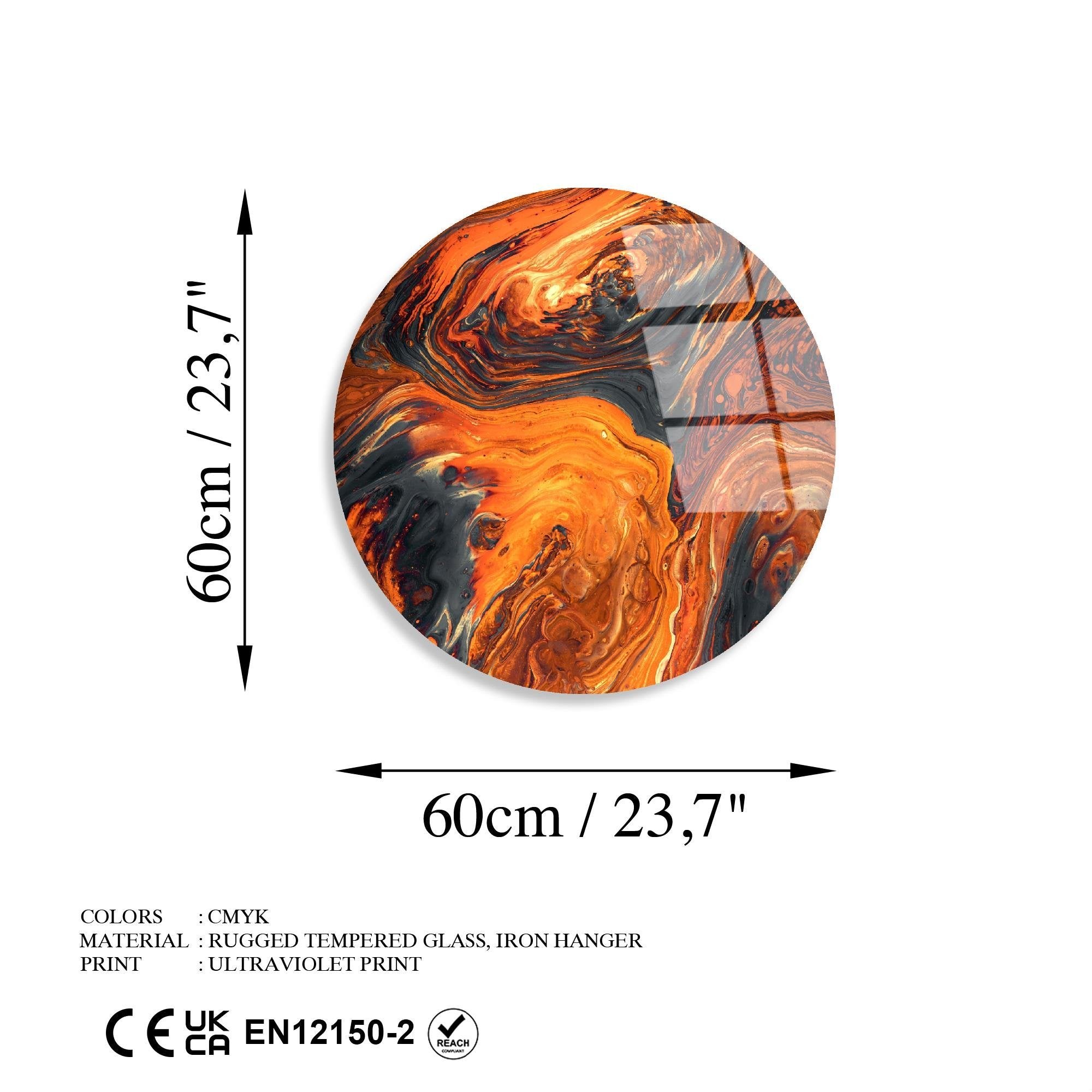 UV-1140 Baskılı Cam Yuvarlak Duvar Tablosu | ByLamp