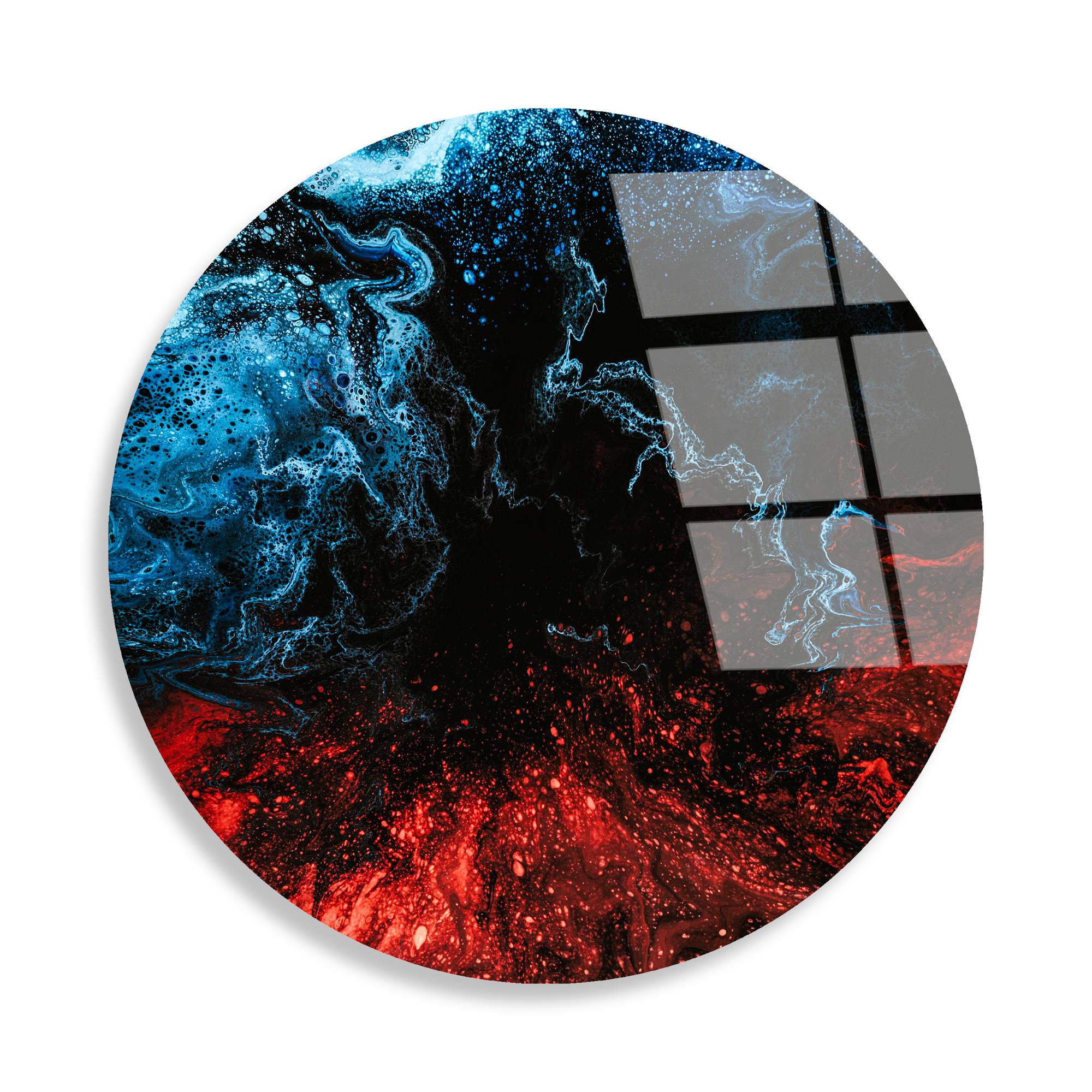 UV-1141 Baskılı Cam Yuvarlak Duvar Tablosu | ByLamp