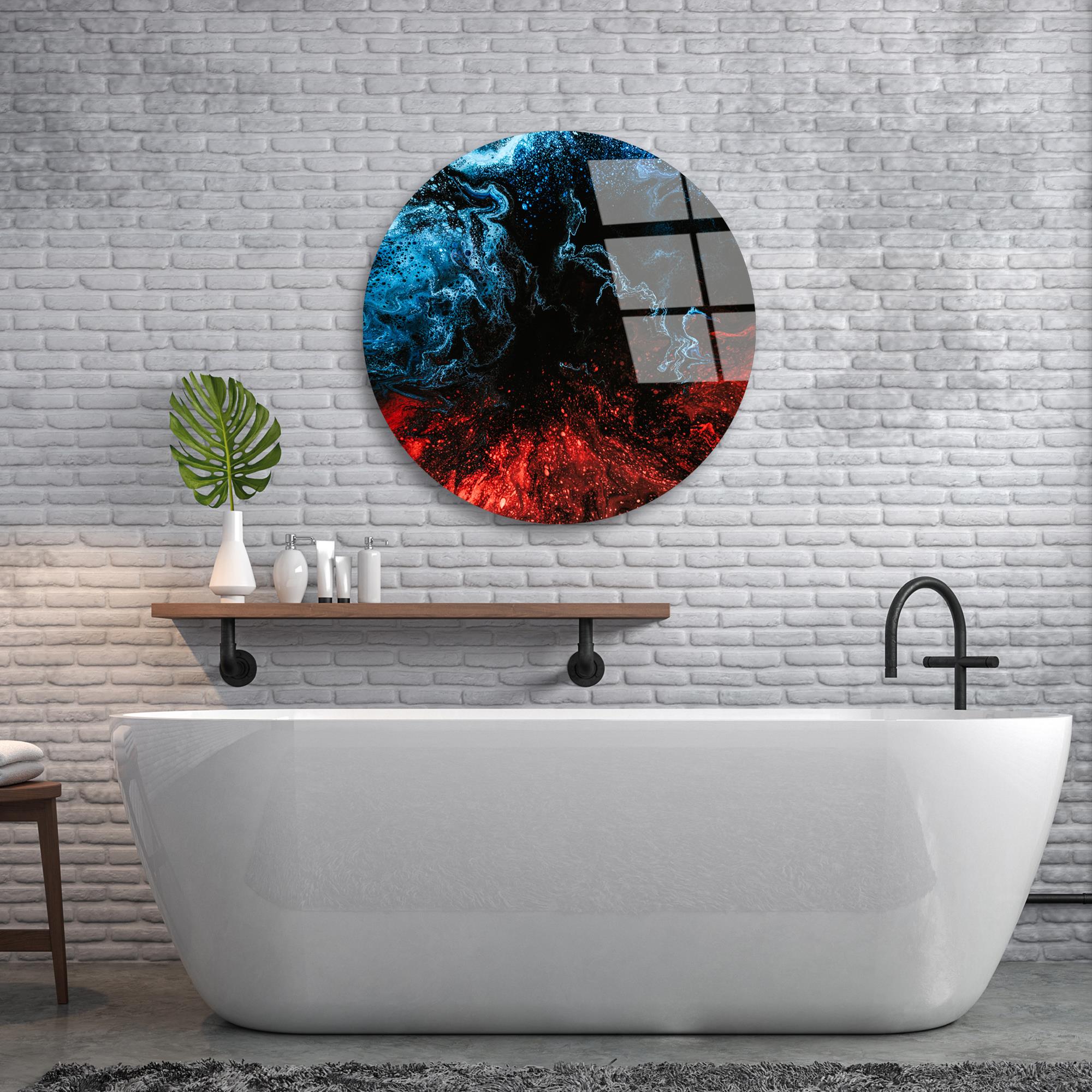 UV-1141 Baskılı Cam Yuvarlak Duvar Tablosu | ByLamp