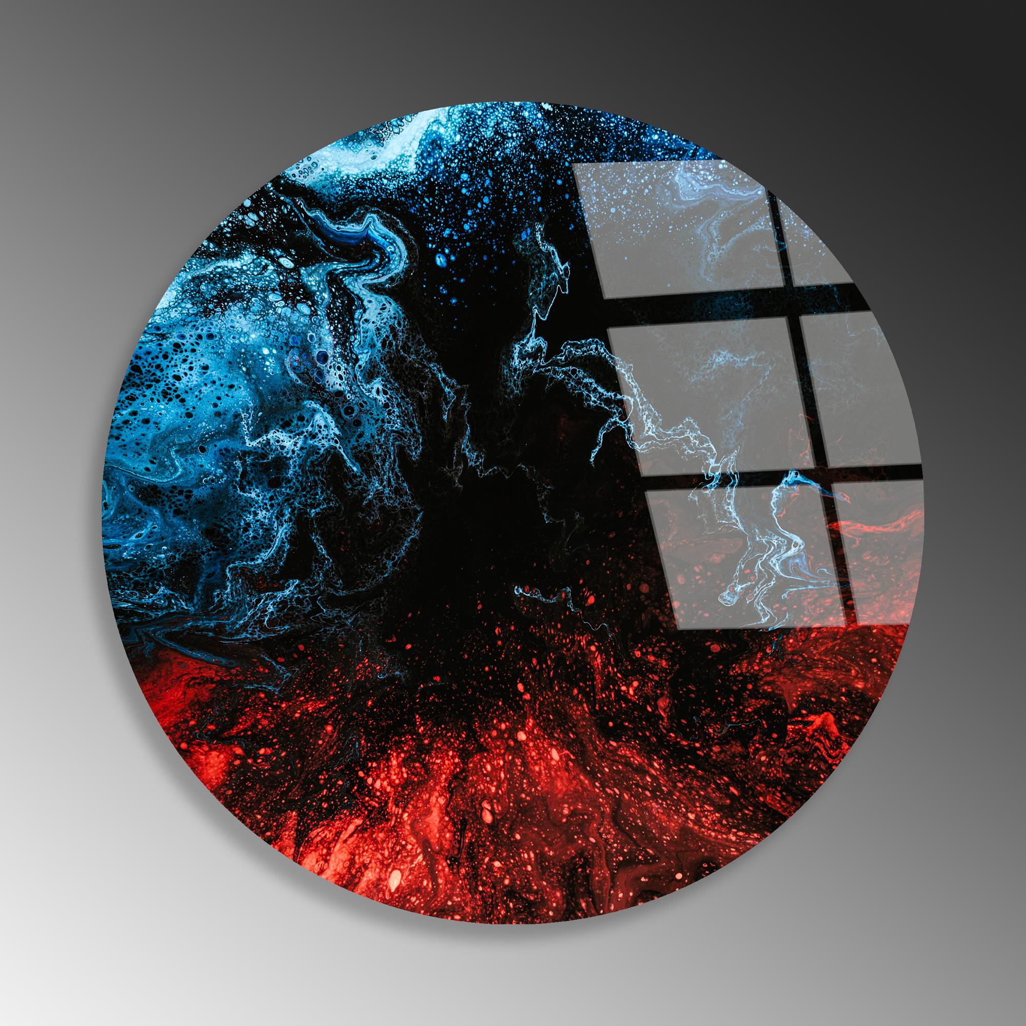 UV-1141 Baskılı Cam Yuvarlak Duvar Tablosu | ByLamp