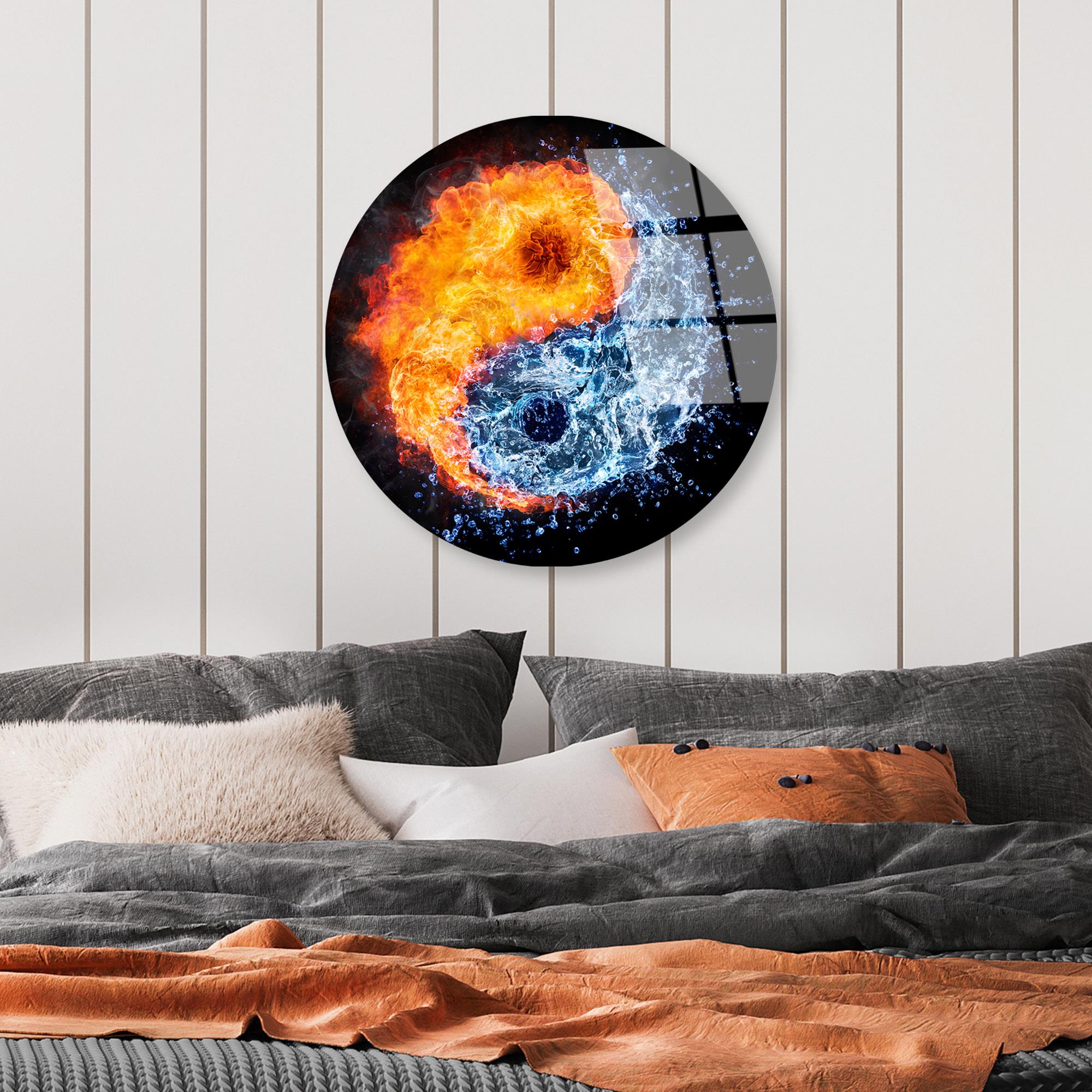 UV-1142 Baskılı Cam Yuvarlak Duvar Tablosu | ByLamp