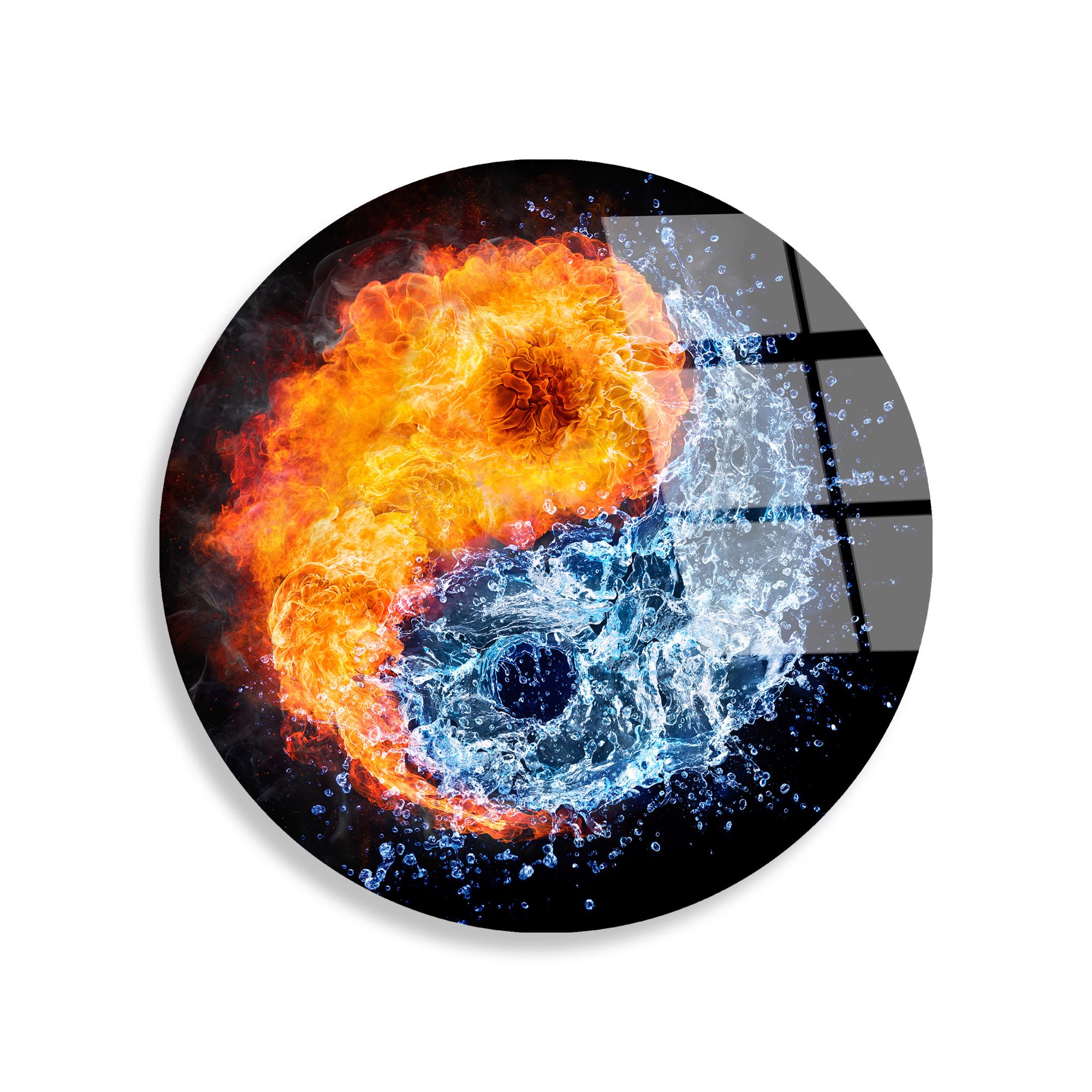 UV-1142 Baskılı Cam Yuvarlak Duvar Tablosu | ByLamp