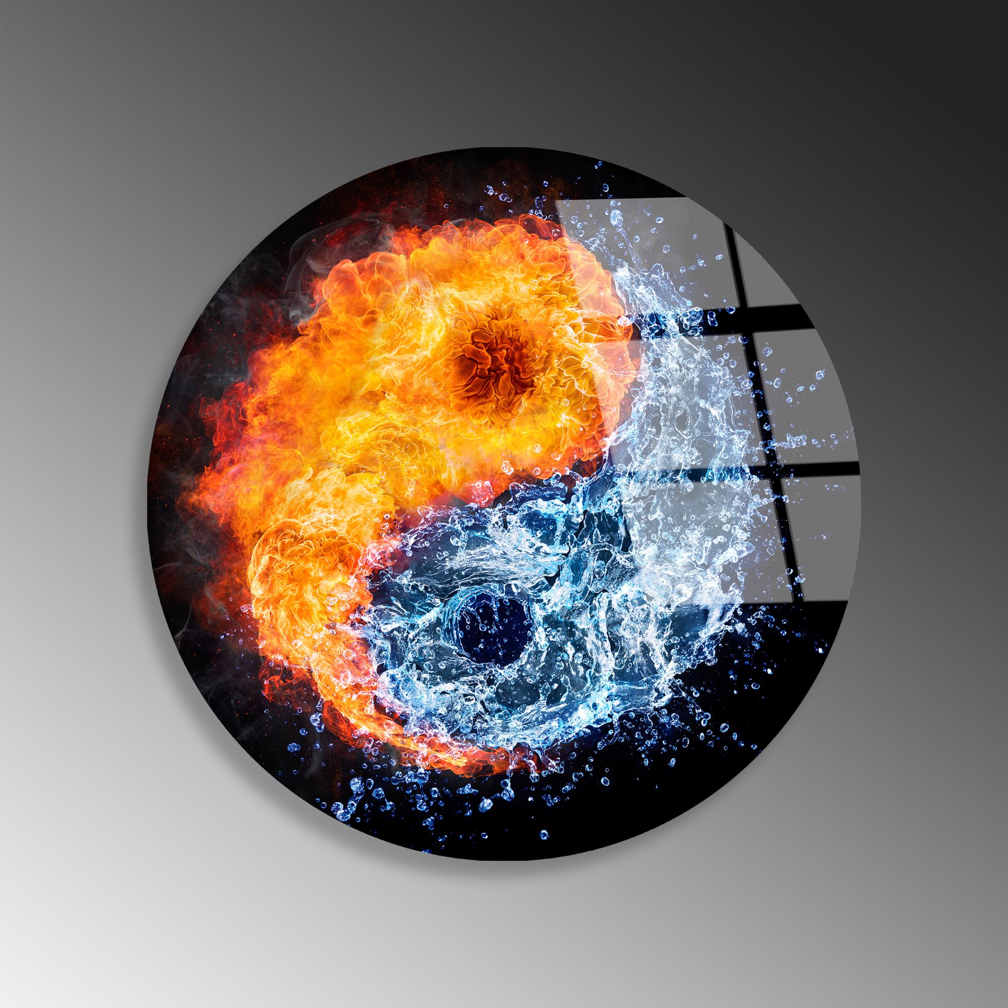 UV-1142 Baskılı Cam Yuvarlak Duvar Tablosu | ByLamp