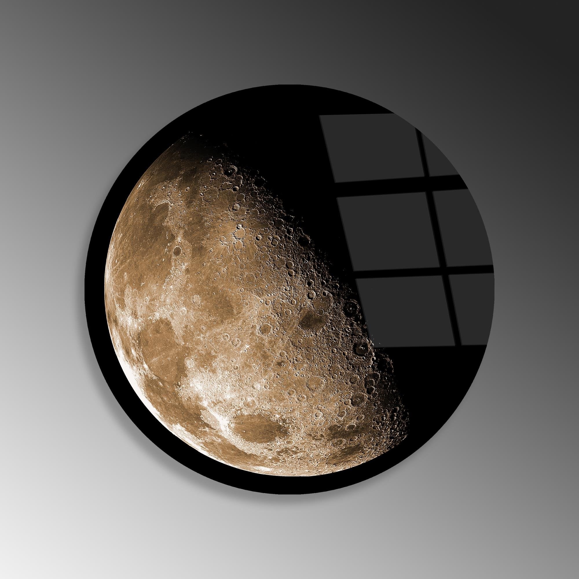 UV-1145 Baskılı Cam Yuvarlak Duvar Tablosu | ByLamp