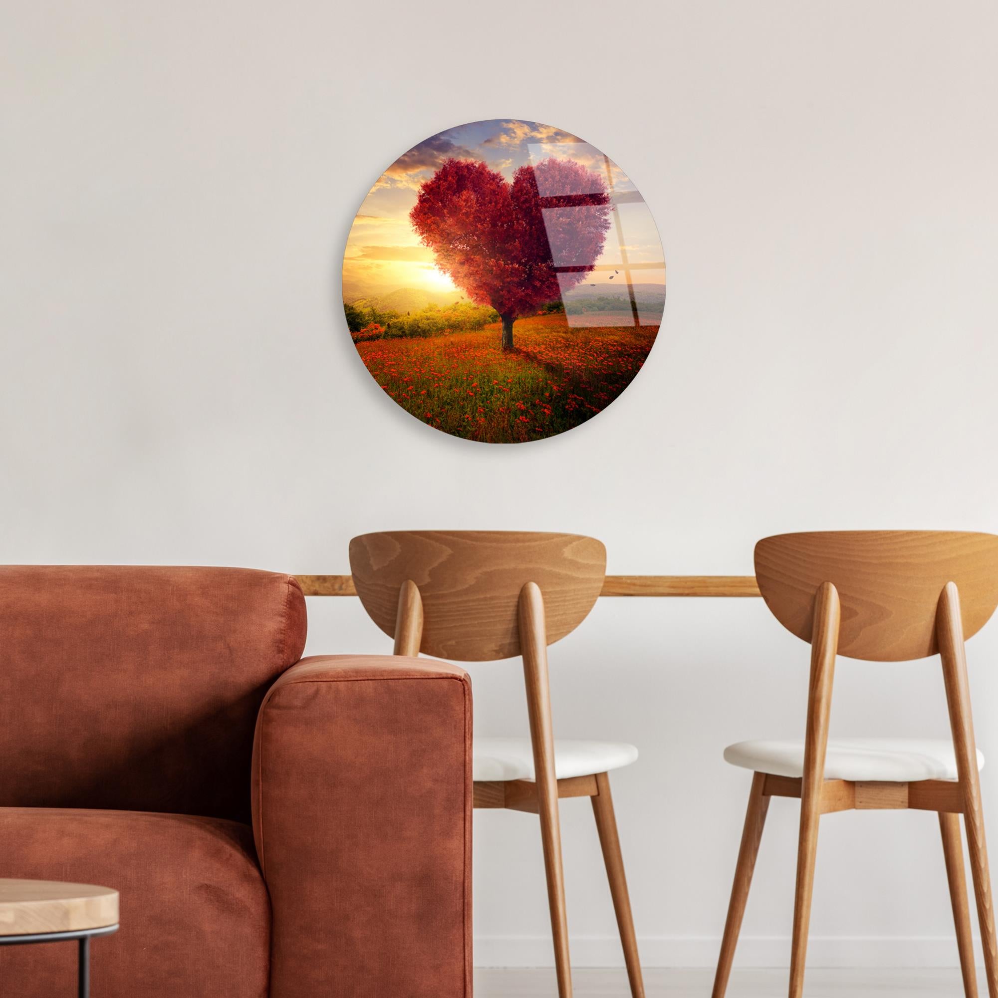 UV-1147 Baskılı Cam Yuvarlak Duvar Tablosu | ByLamp