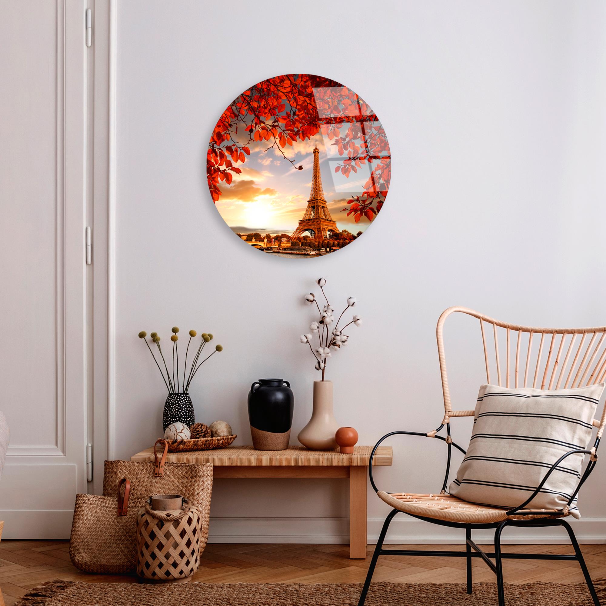 UV-1148 Baskılı Cam Yuvarlak Duvar Tablosu | ByLamp