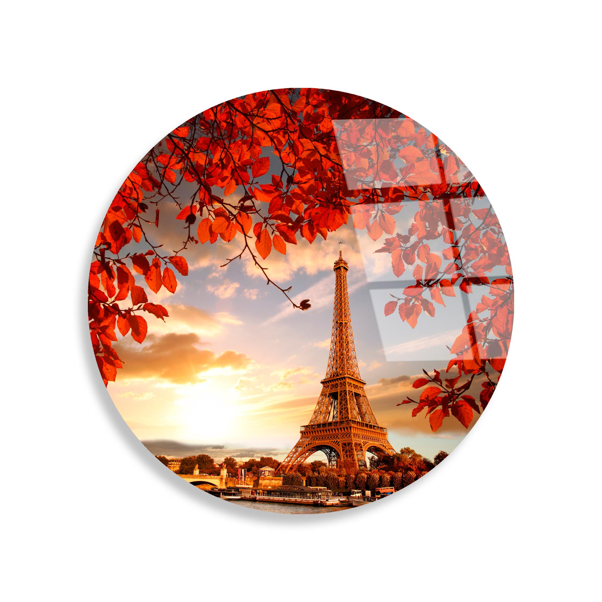 UV-1148 Baskılı Cam Yuvarlak Duvar Tablosu | ByLamp