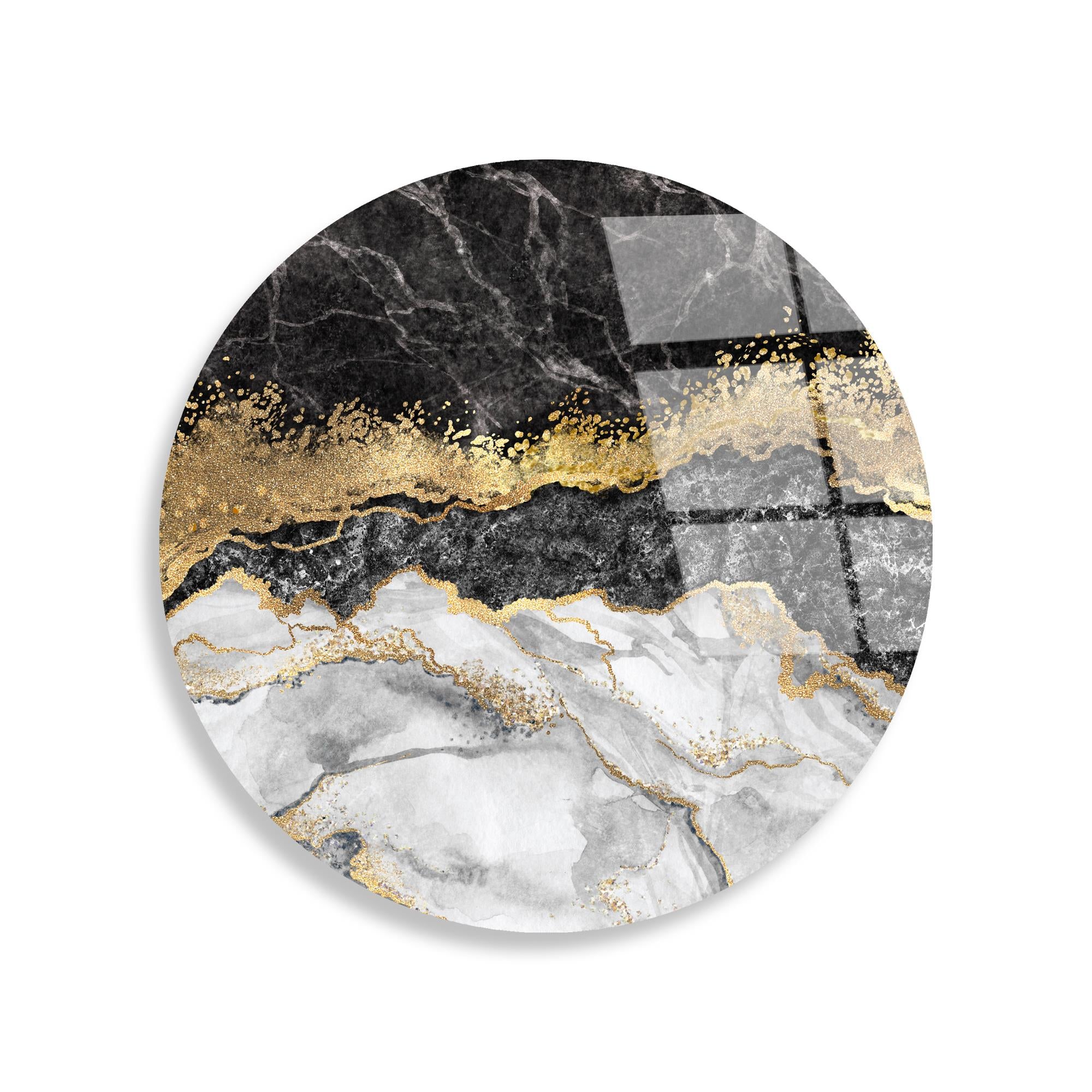 UV-1153 Baskılı Cam Yuvarlak Duvar Tablosu | ByLamp