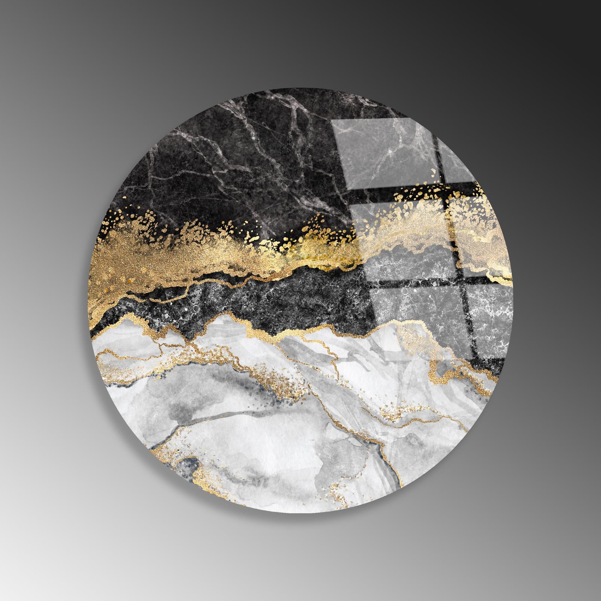 UV-1153 Baskılı Cam Yuvarlak Duvar Tablosu | ByLamp