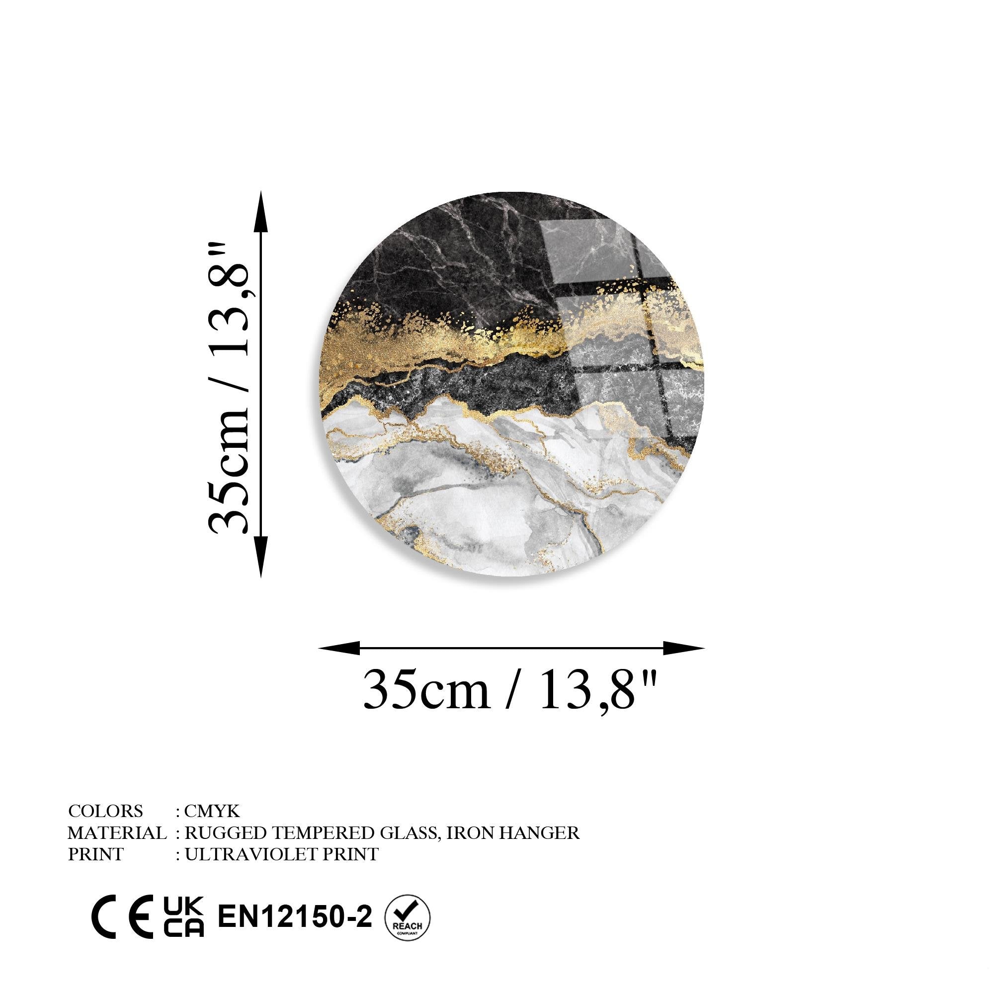 UV-1153 Baskılı Cam Yuvarlak Duvar Tablosu | ByLamp