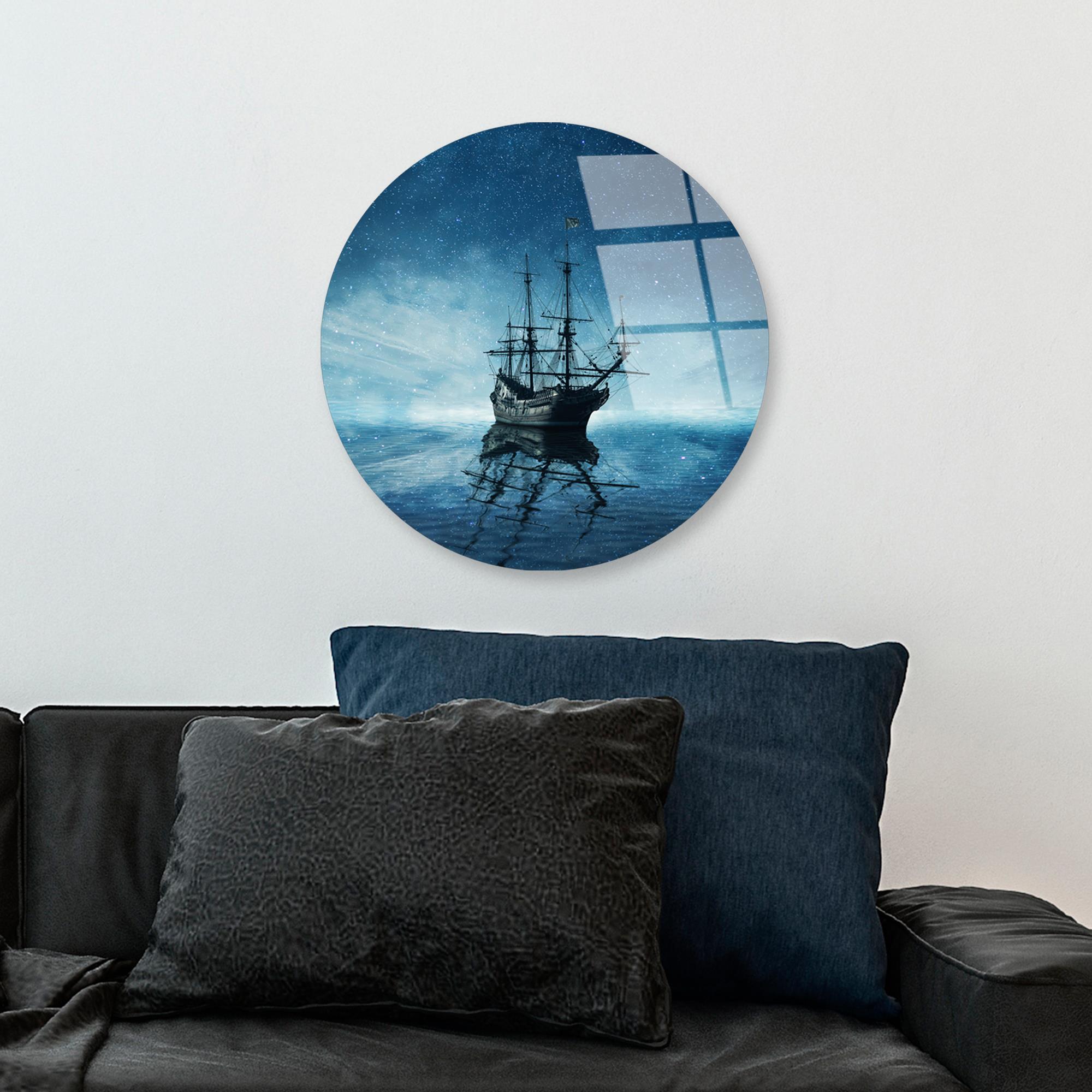 UV-1154 Baskılı Cam Yuvarlak Duvar Tablosu | ByLamp