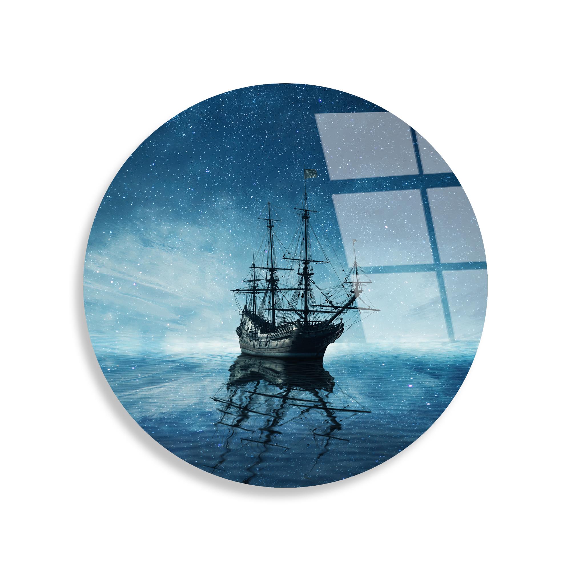 UV-1154 Baskılı Cam Yuvarlak Duvar Tablosu | ByLamp