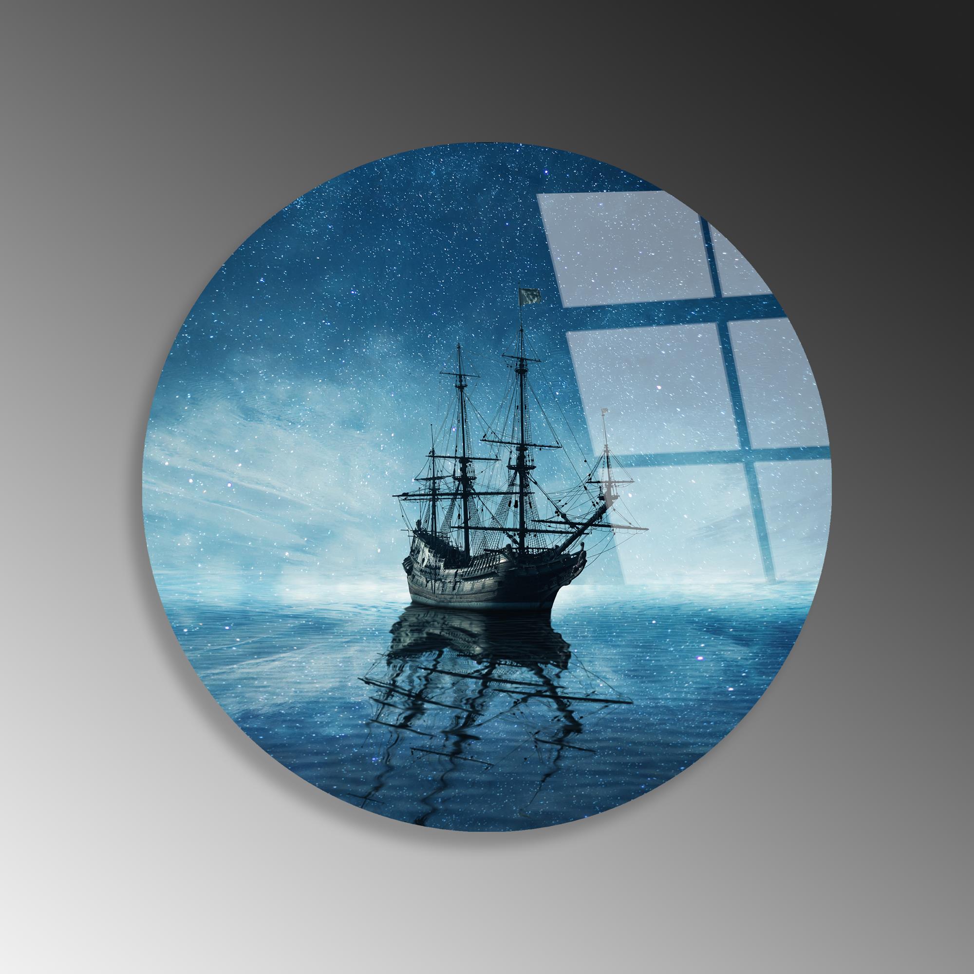 UV-1154 Baskılı Cam Yuvarlak Duvar Tablosu | ByLamp