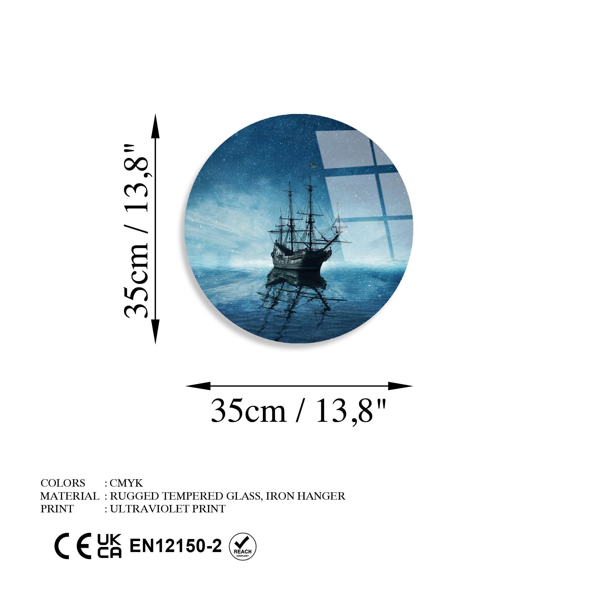 UV-1154 Baskılı Cam Yuvarlak Duvar Tablosu | ByLamp