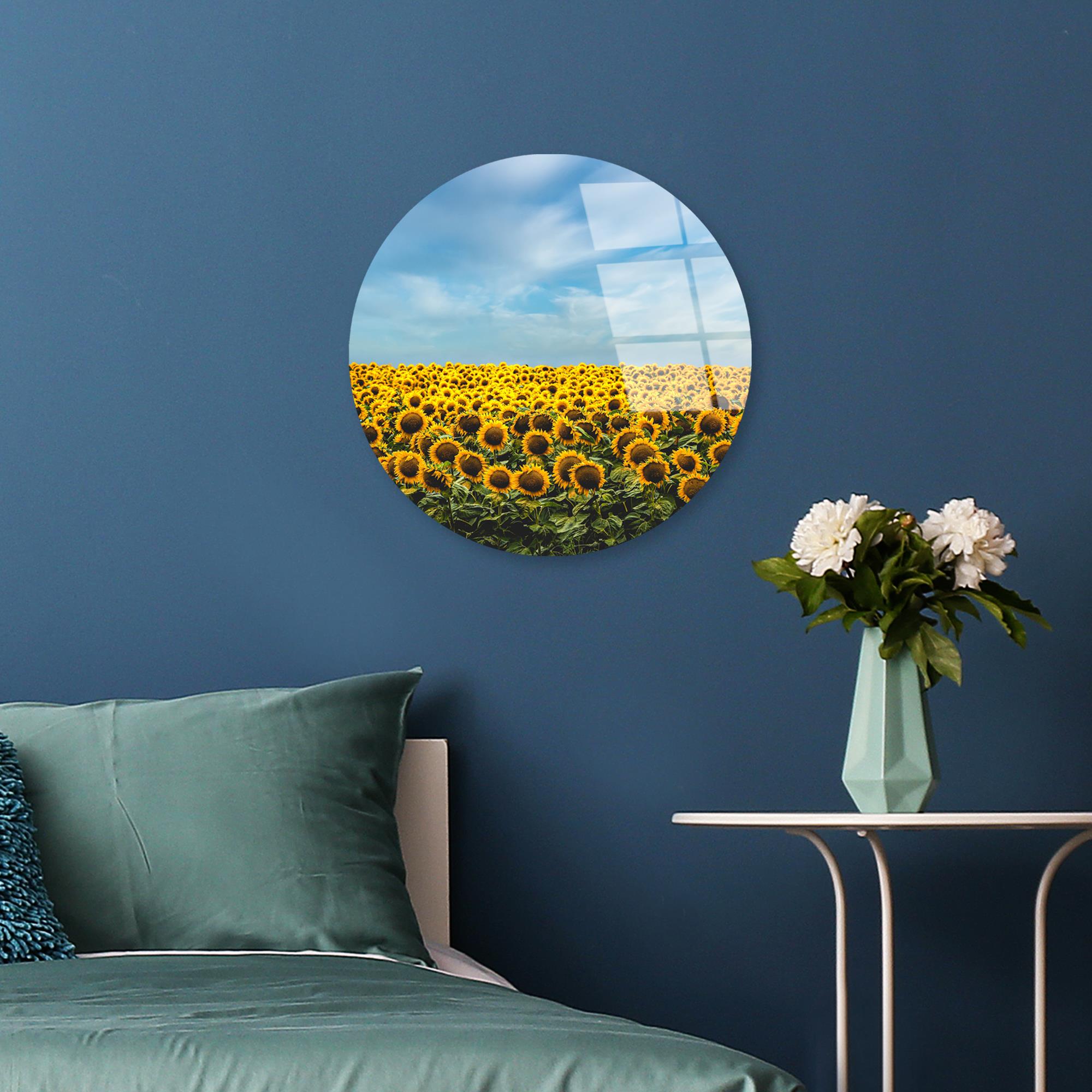 UV-1155 Baskılı Cam Yuvarlak Duvar Tablosu | ByLamp