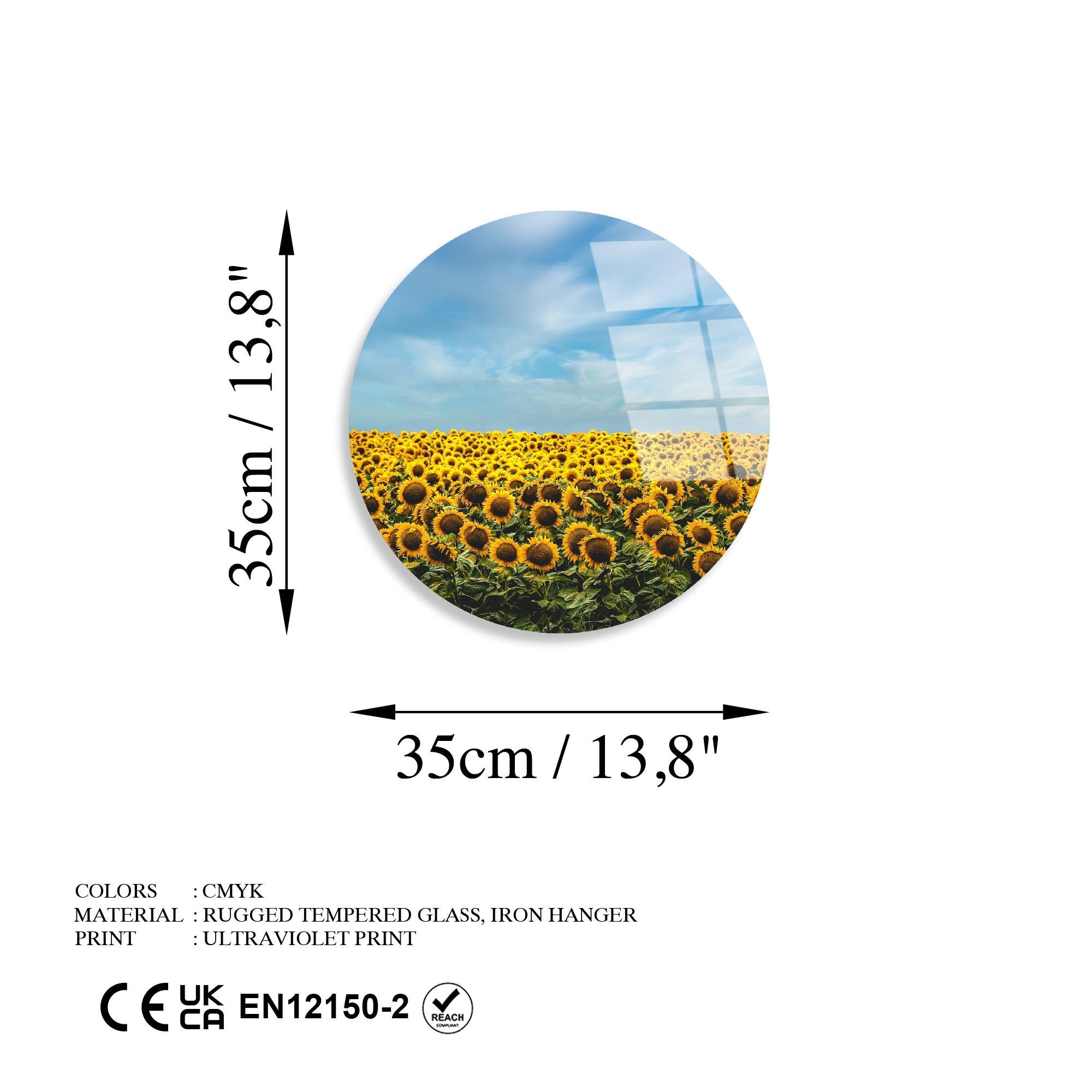 UV-1155 Baskılı Cam Yuvarlak Duvar Tablosu | ByLamp