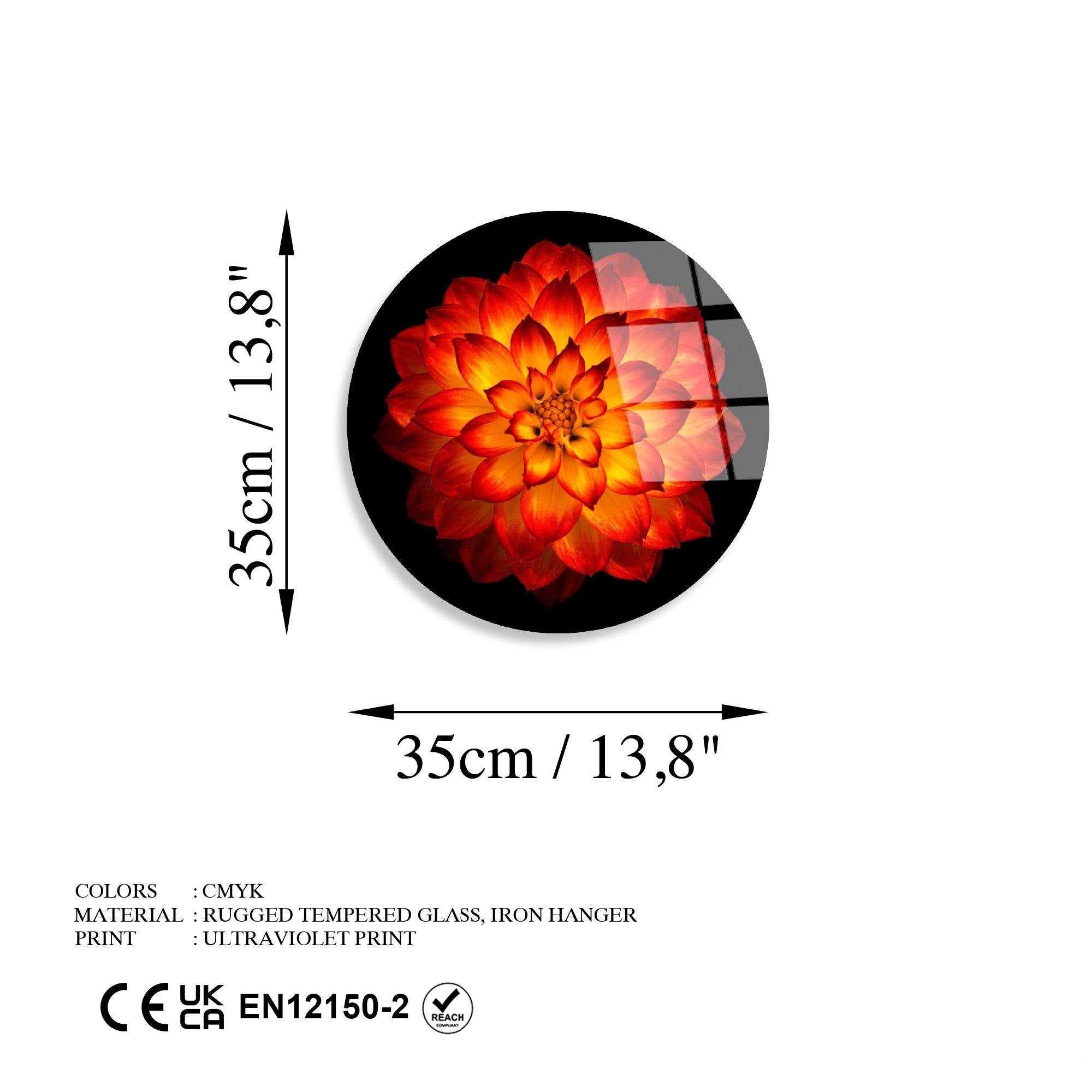 UV-1156 Baskılı Cam Yuvarlak Duvar Tablosu | ByLamp