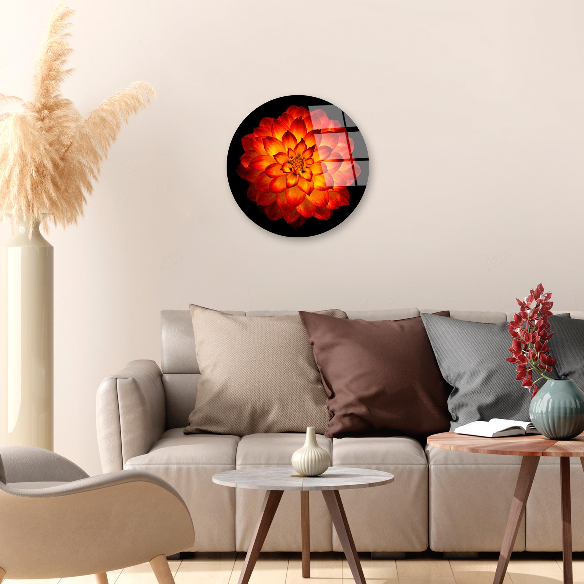 UV-1156 Baskılı Cam Yuvarlak Duvar Tablosu | ByLamp