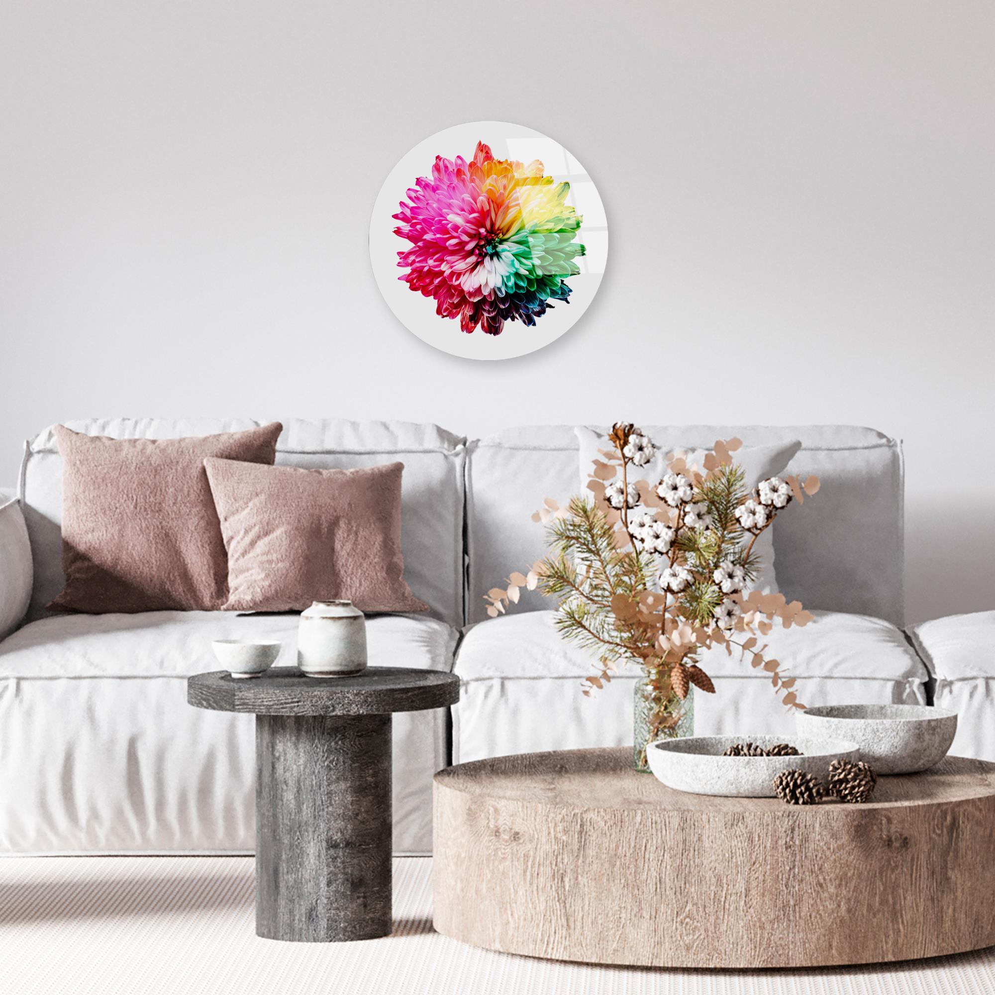 UV-1157 Baskılı Cam Yuvarlak Duvar Tablosu | ByLamp