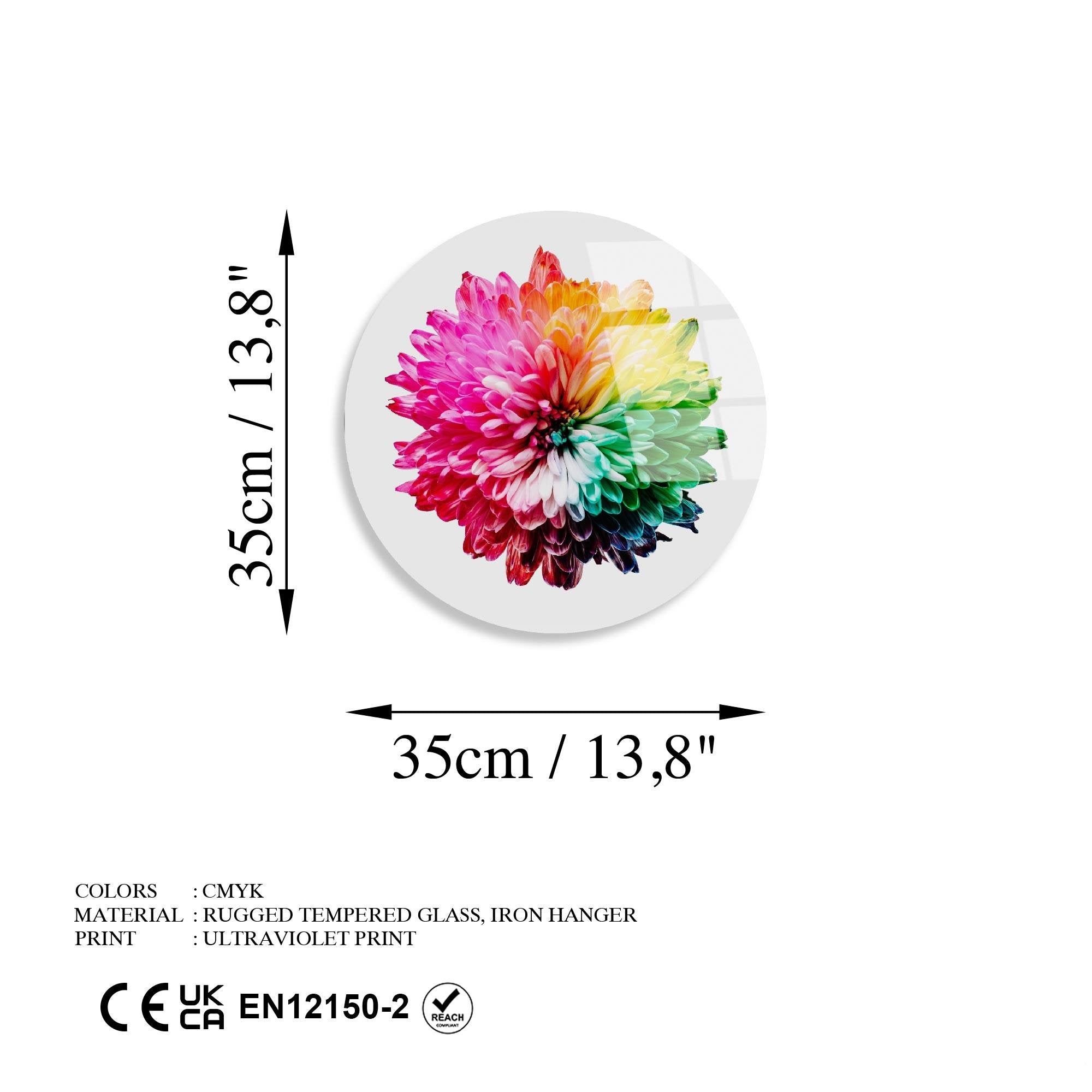 UV-1157 Baskılı Cam Yuvarlak Duvar Tablosu | ByLamp