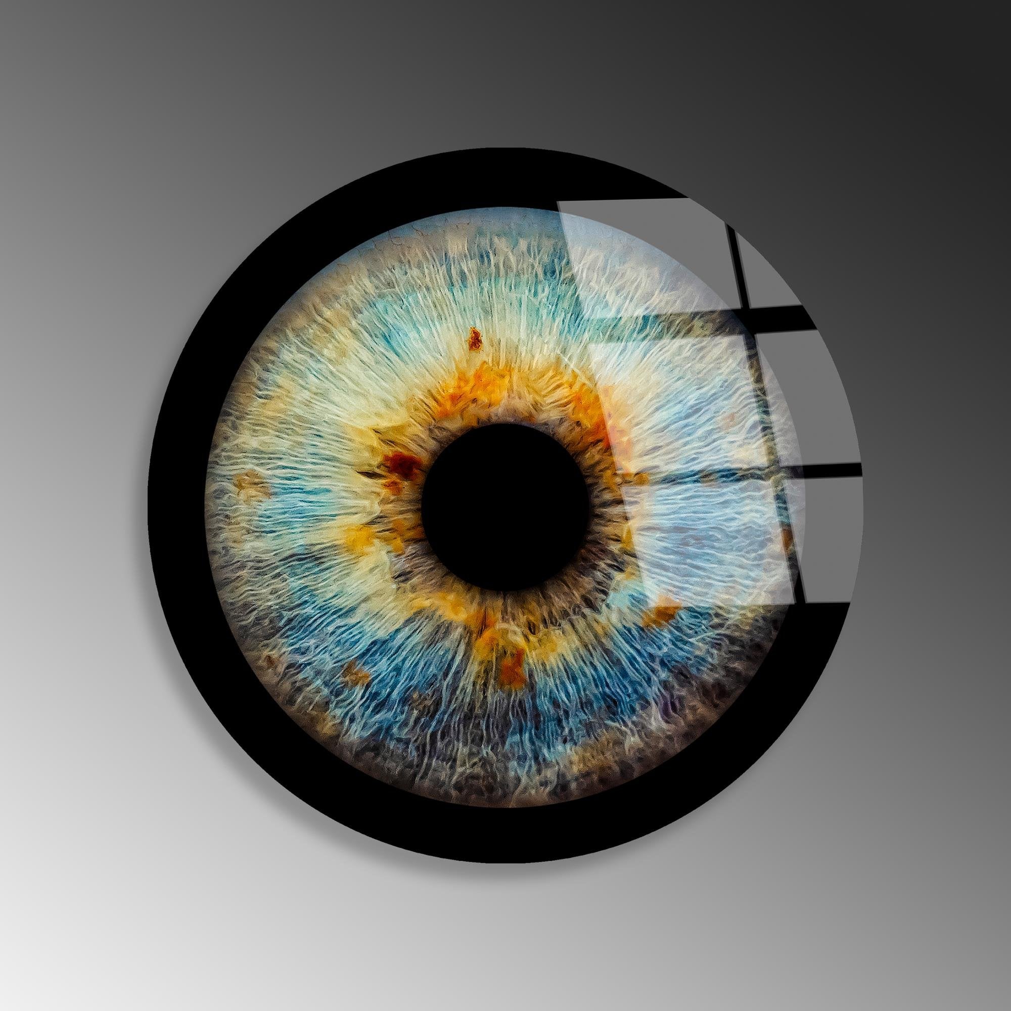 UV-1158 Baskılı Cam Yuvarlak Duvar Tablosu | ByLamp