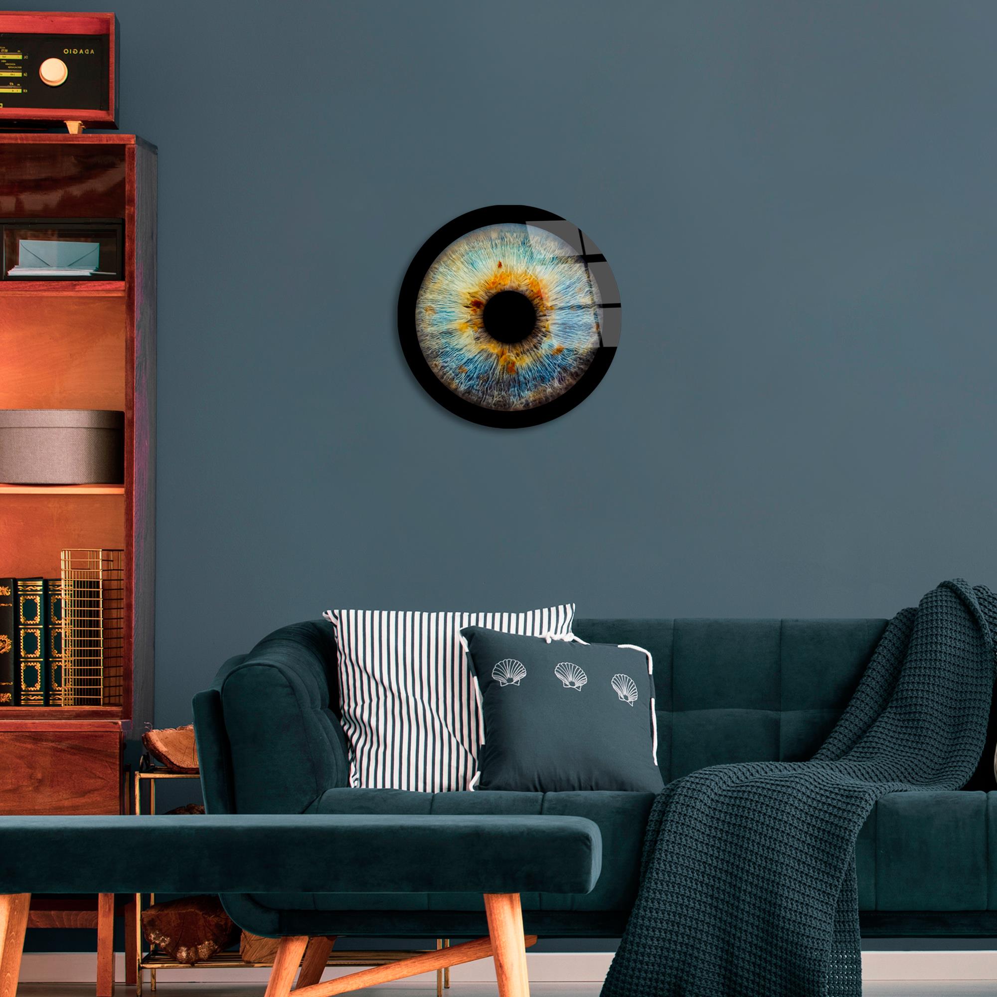 UV-1158 Baskılı Cam Yuvarlak Duvar Tablosu | ByLamp