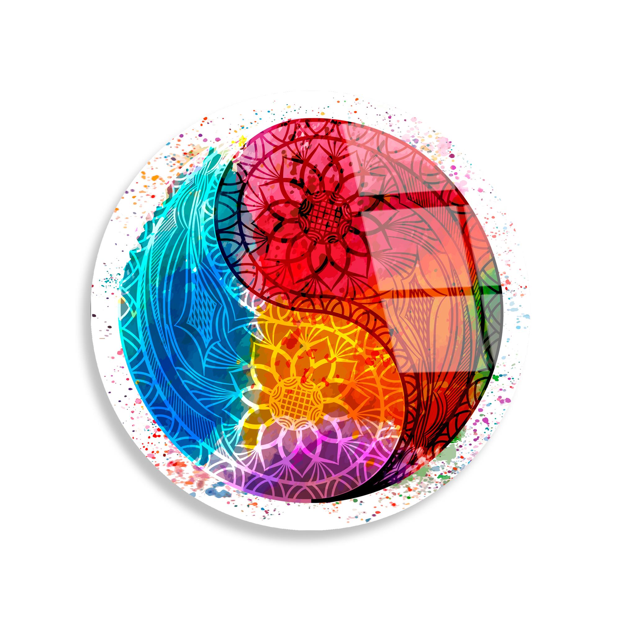 UV-1159 Baskılı Cam Yuvarlak Duvar Tablosu | ByLamp