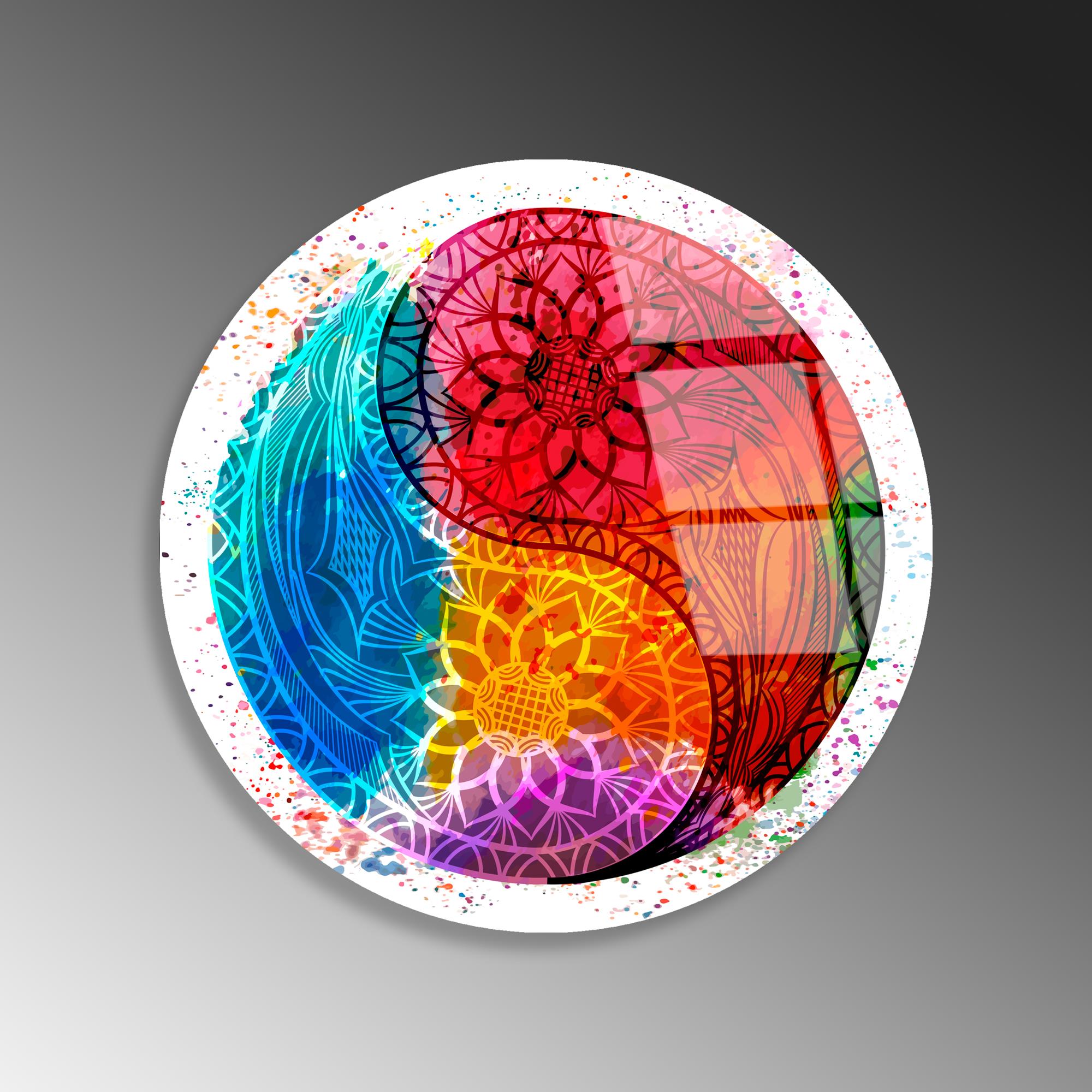 UV-1159 Baskılı Cam Yuvarlak Duvar Tablosu | ByLamp