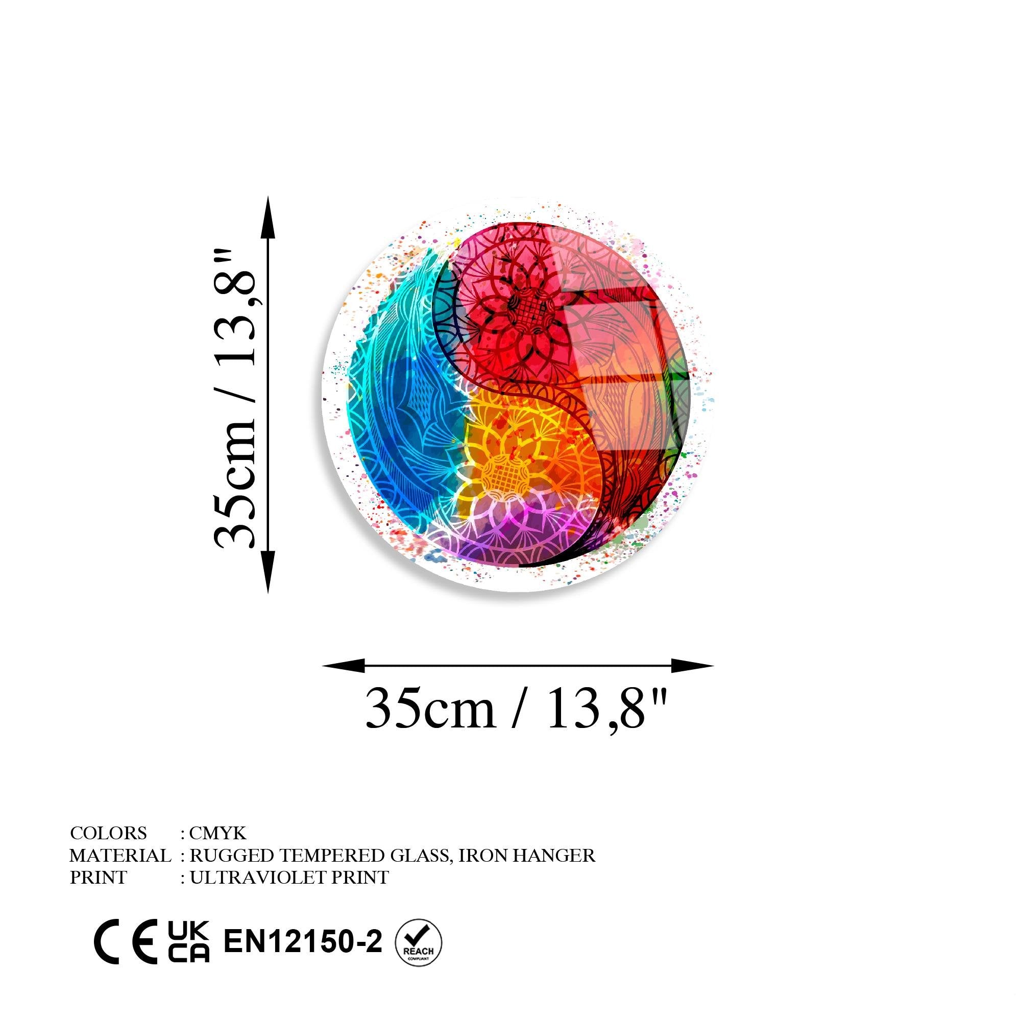 UV-1159 Baskılı Cam Yuvarlak Duvar Tablosu | ByLamp