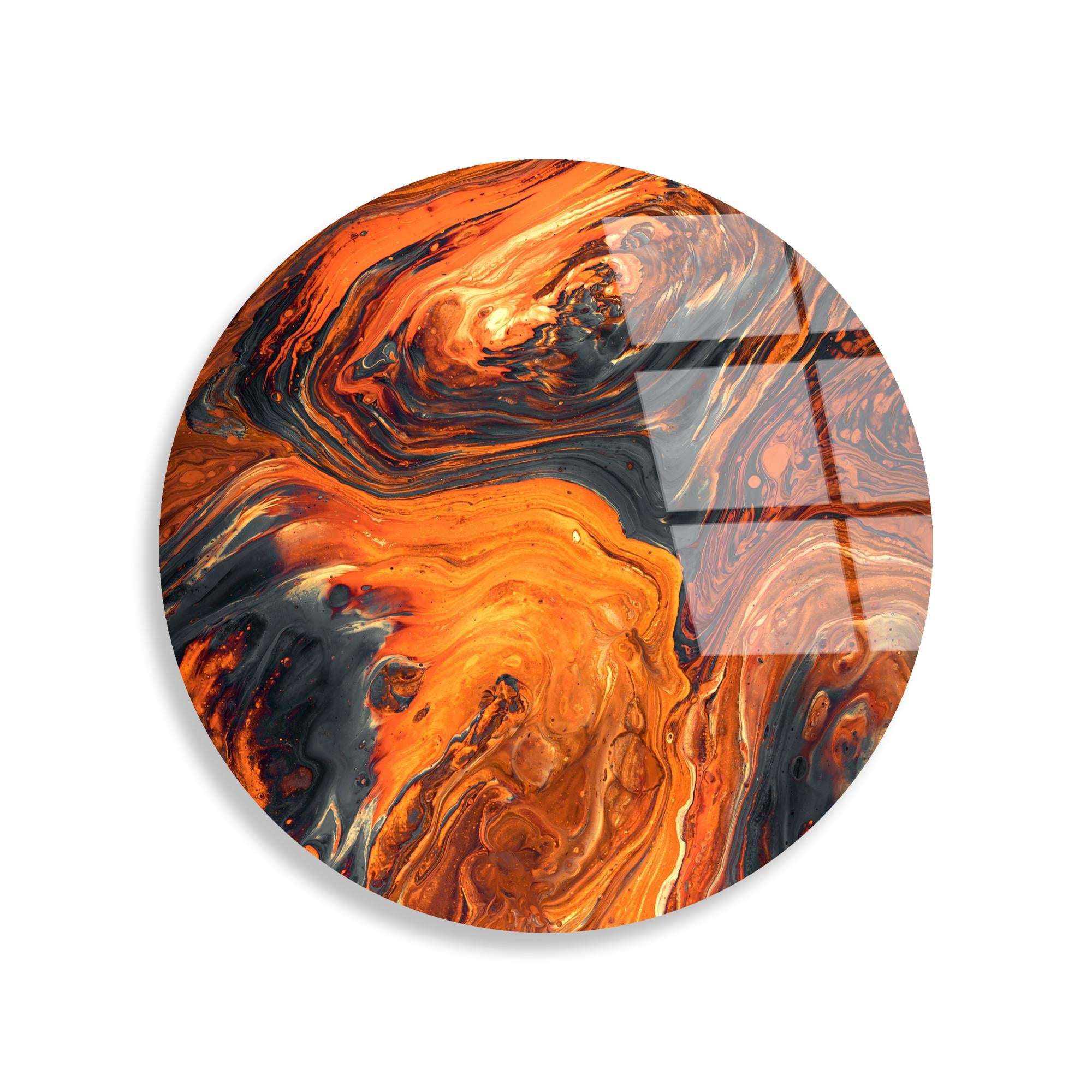 UV-1160 Baskılı Cam Yuvarlak Duvar Tablosu | ByLamp