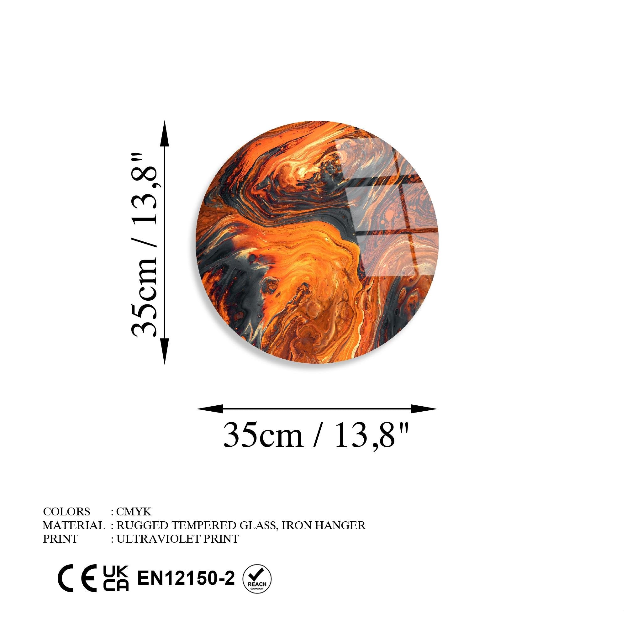 UV-1160 Baskılı Cam Yuvarlak Duvar Tablosu | ByLamp