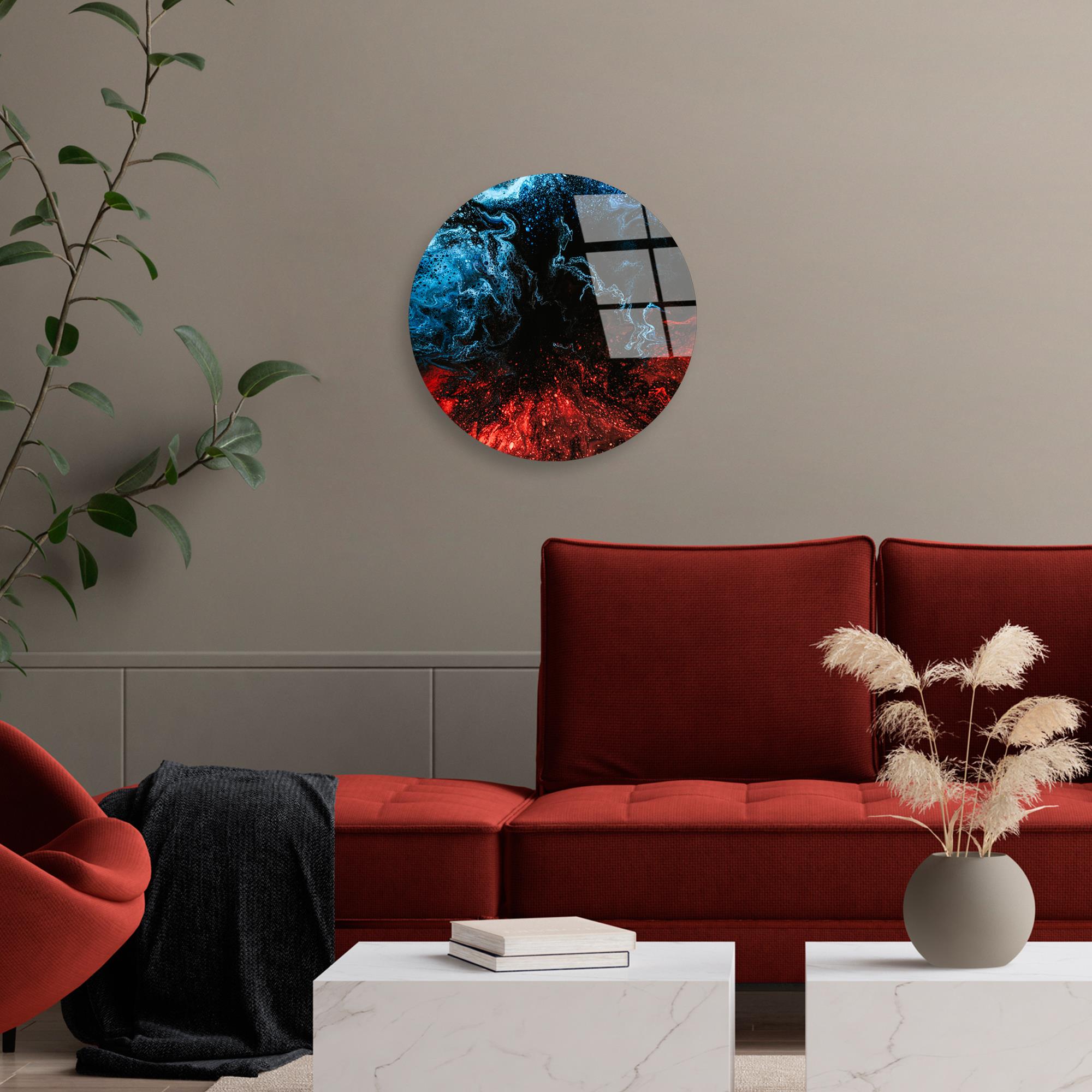 UV-1161 Baskılı Cam Yuvarlak Duvar Tablosu | ByLamp