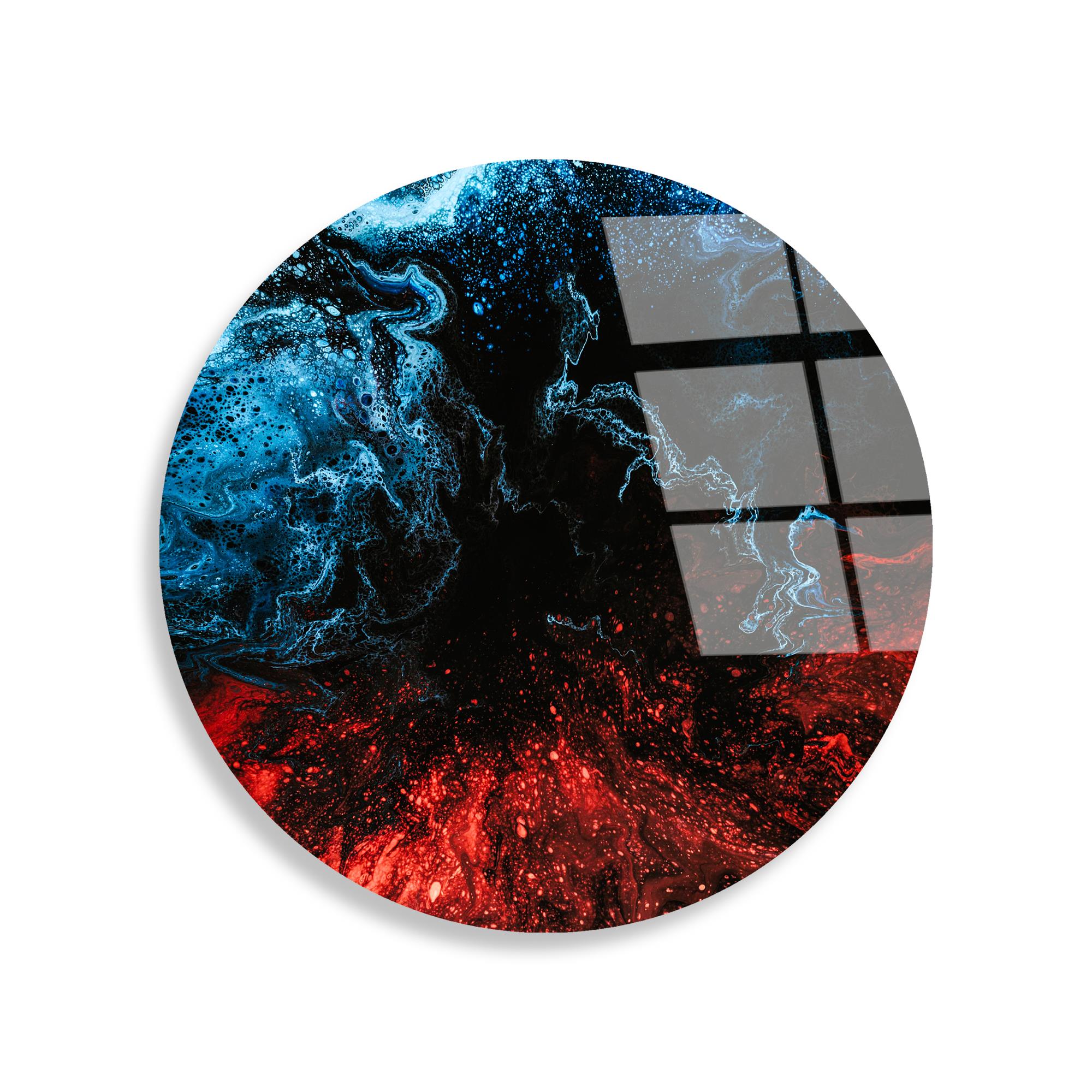 UV-1161 Baskılı Cam Yuvarlak Duvar Tablosu | ByLamp