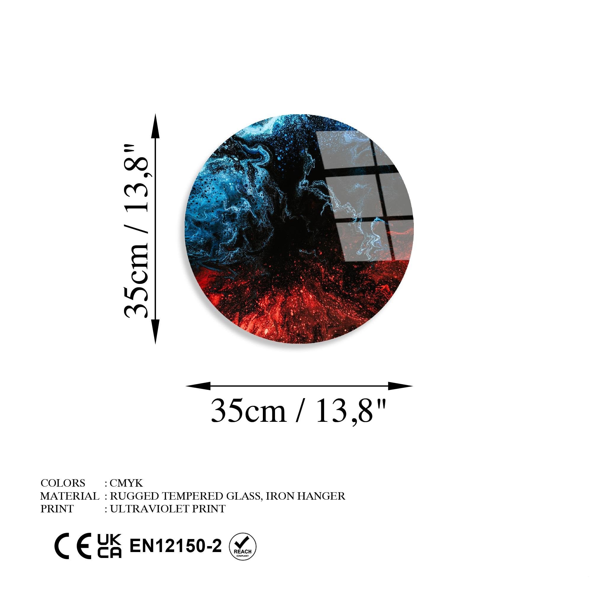 UV-1161 Baskılı Cam Yuvarlak Duvar Tablosu | ByLamp