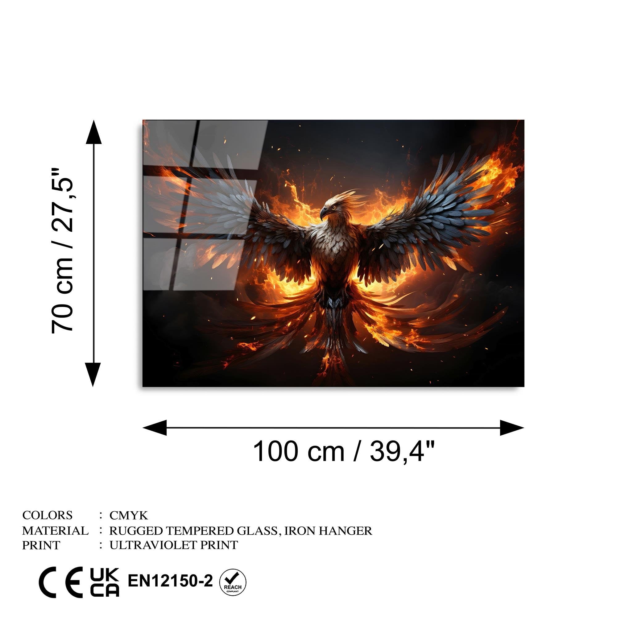 UV-1170 Baskılı Cam Dikdörtgen Duvar Tablosu | ByLamp