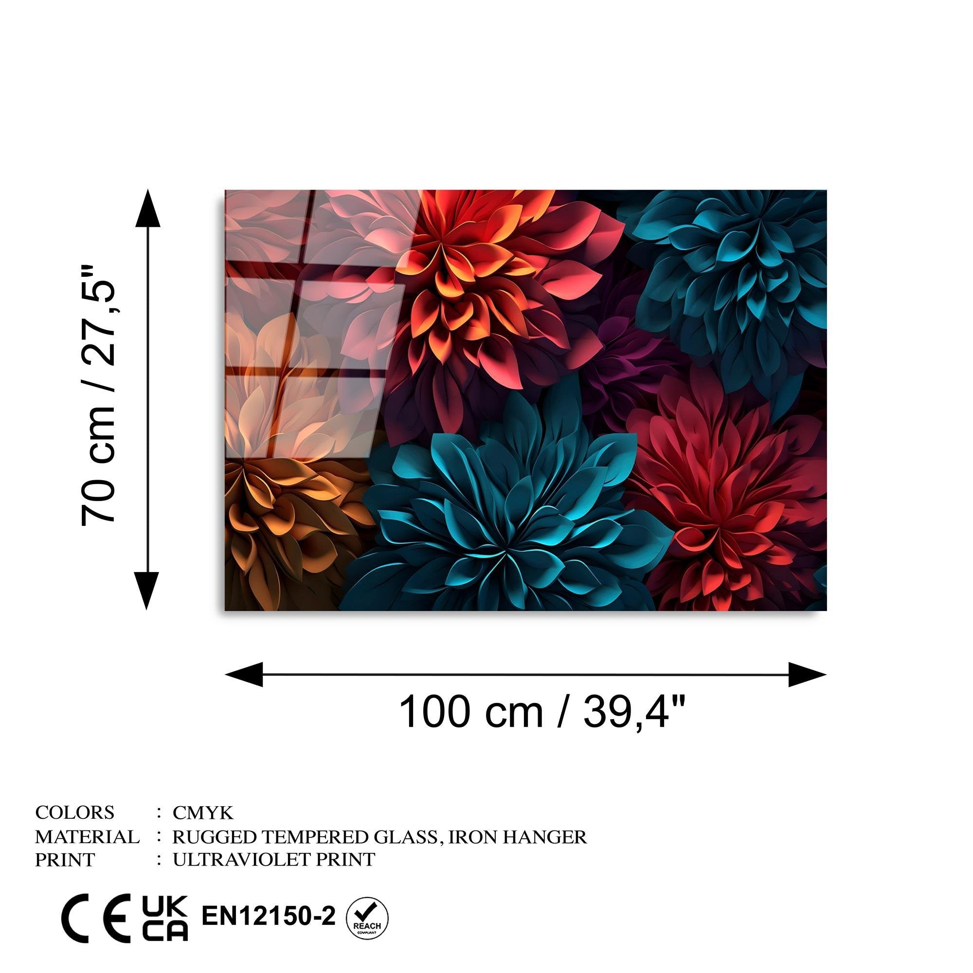 UV-1175 Baskılı Cam Dikdörtgen Duvar Tablosu | ByLamp