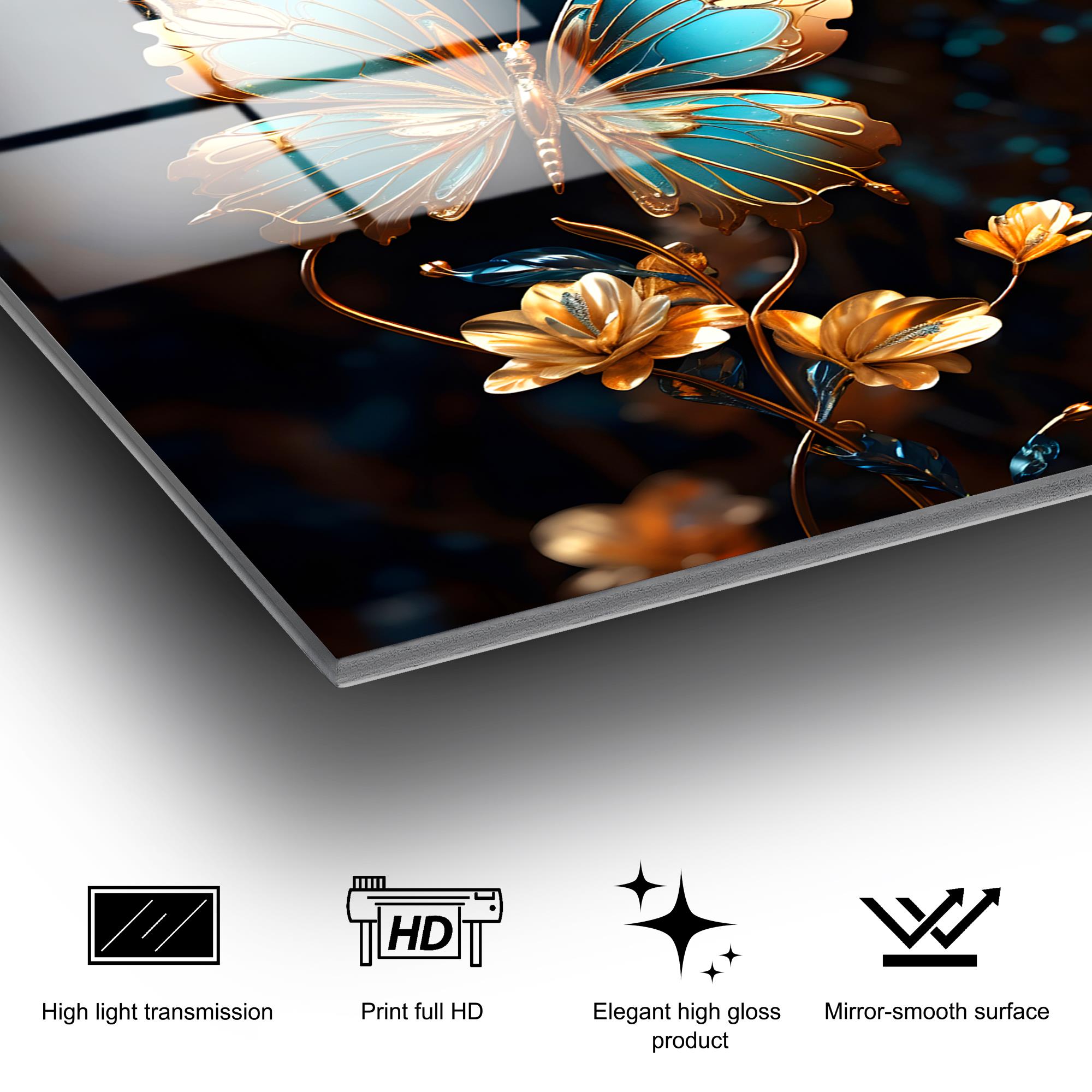 UV-1178 Baskılı Cam Dikdörtgen Duvar Tablosu | ByLamp