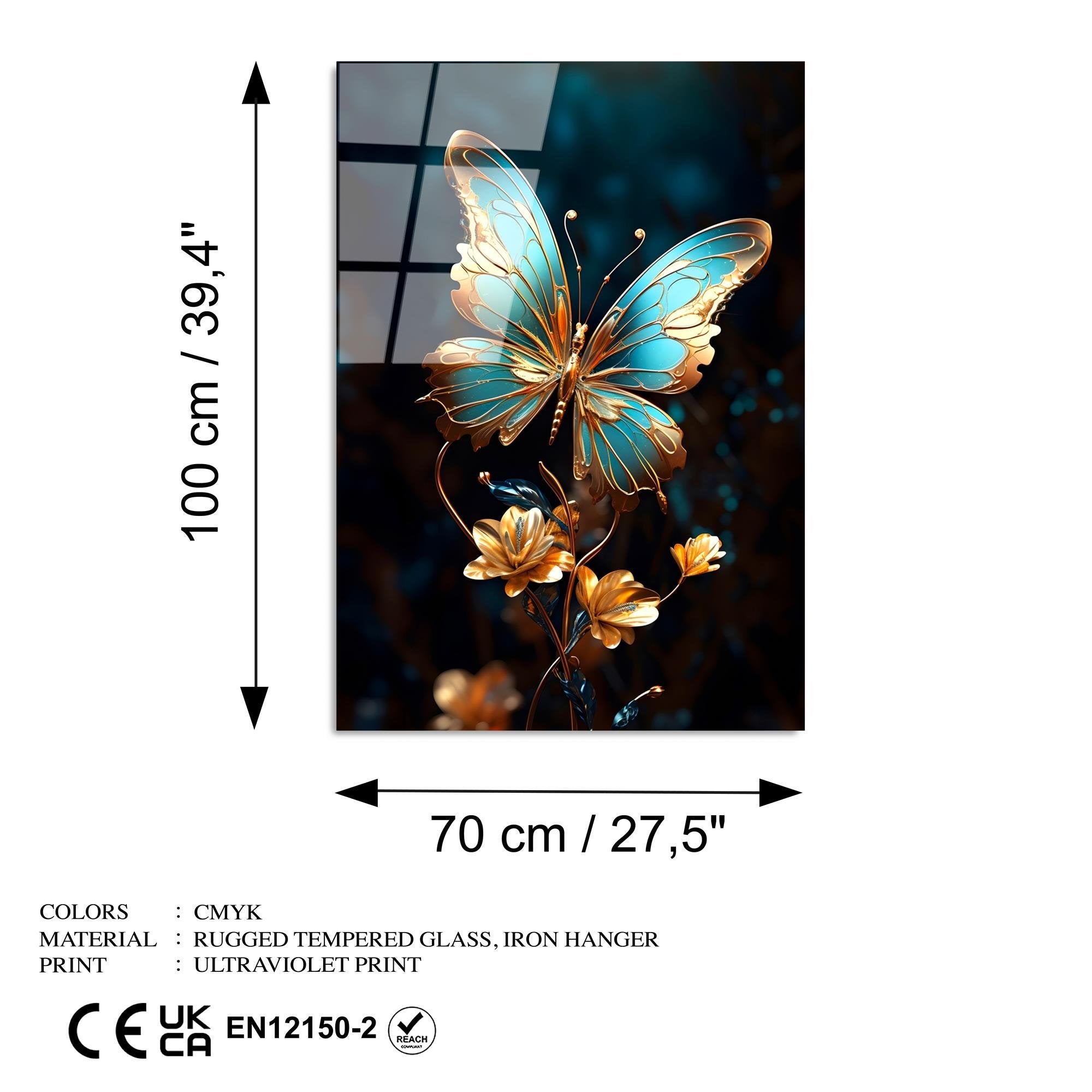 UV-1178 Baskılı Cam Dikdörtgen Duvar Tablosu | ByLamp